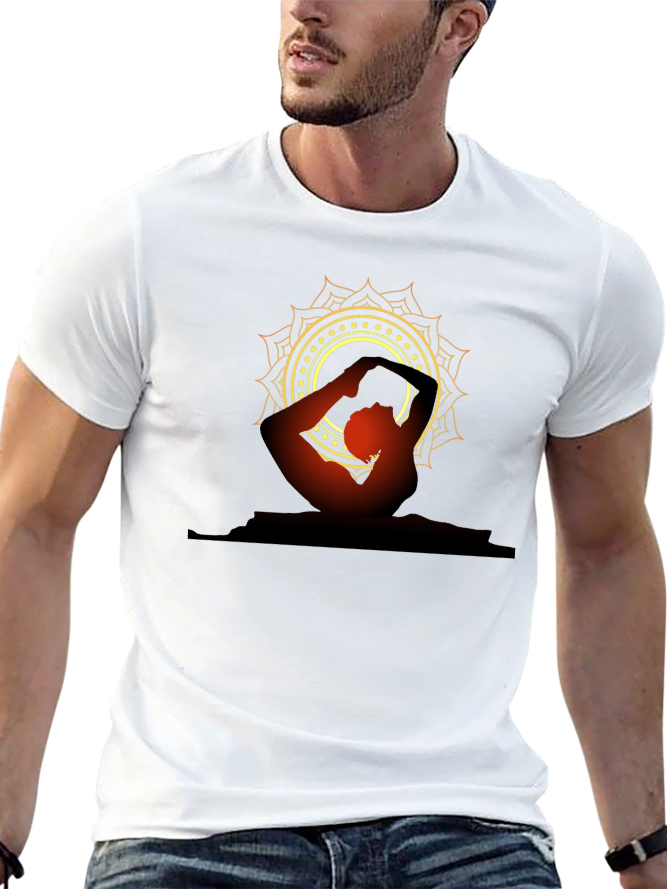 Yoga Mandala T-Shirt - Mens Black Tee