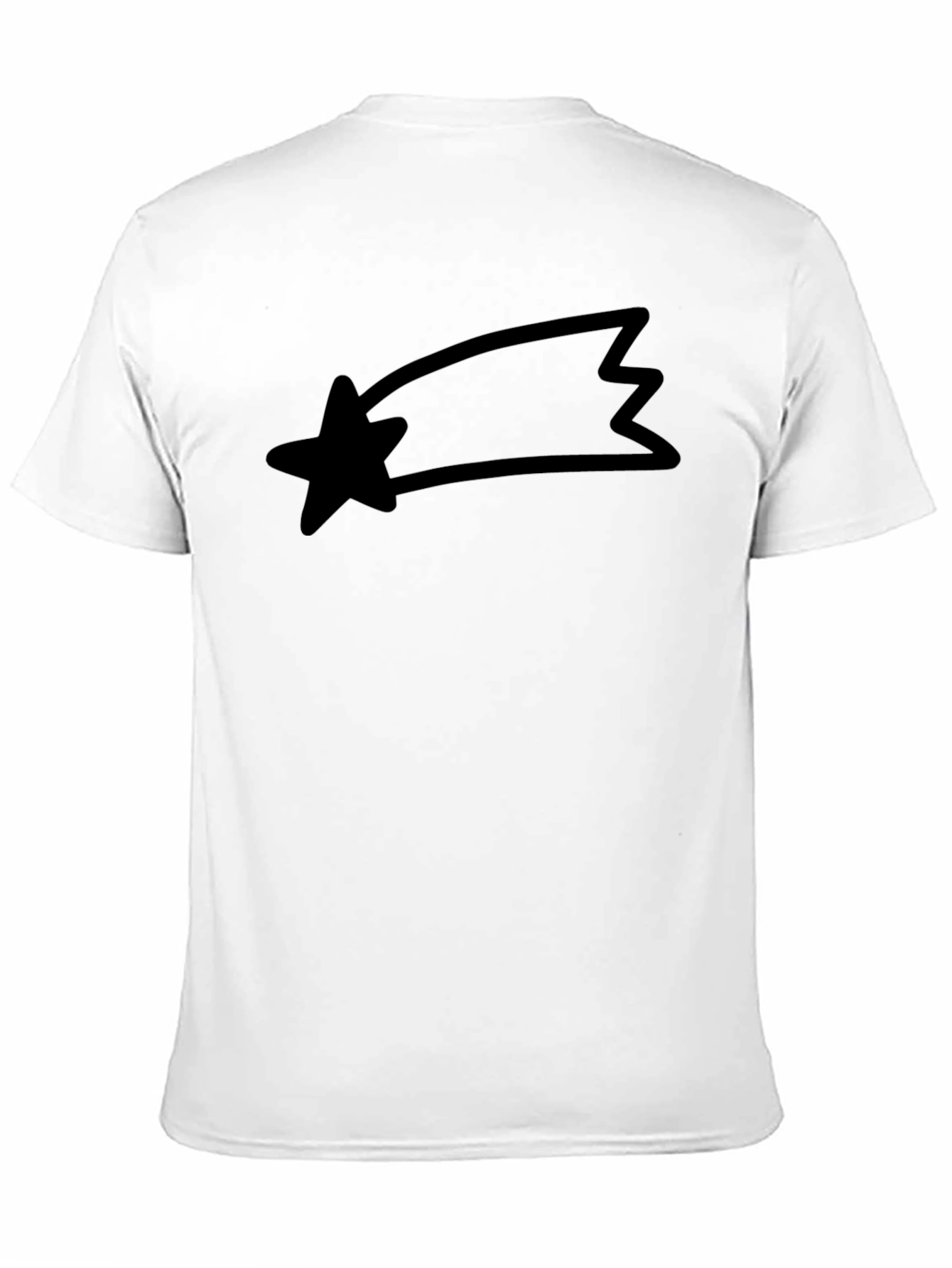 Mens Black T-Shirt with Comet Design