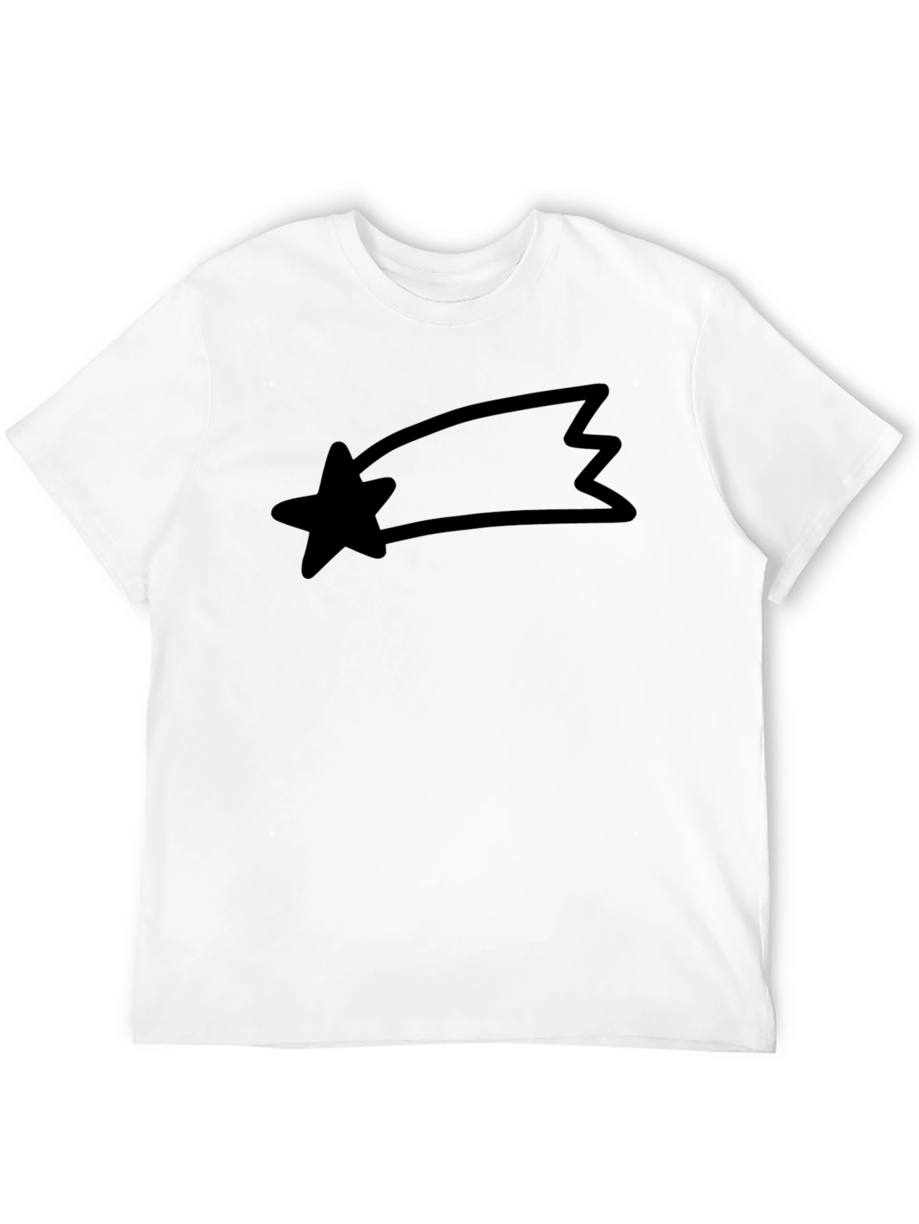 Mens Black T-Shirt with Comet Design