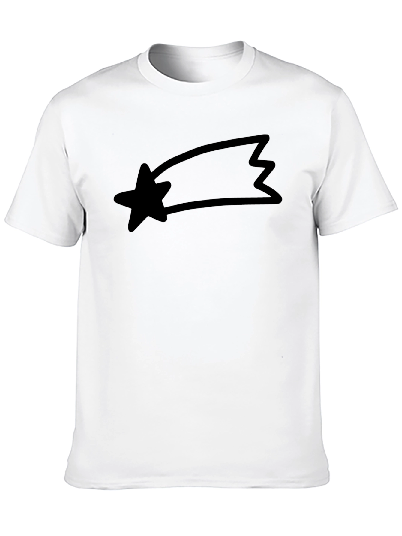 Mens Black T-Shirt with Comet Design