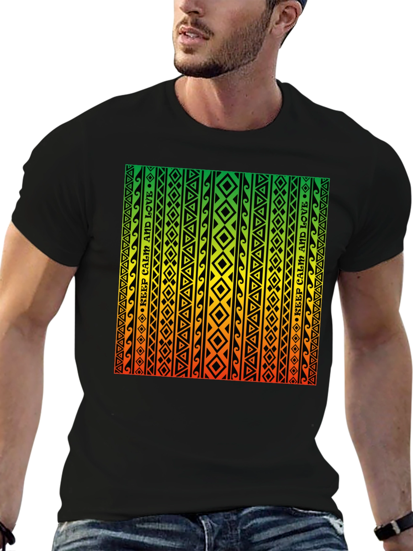 Rasta Style Graphic Tee - Keep Calm and Love