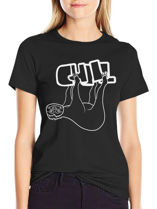 Chill Sloth Black T-Shirt - Relaxed Fit