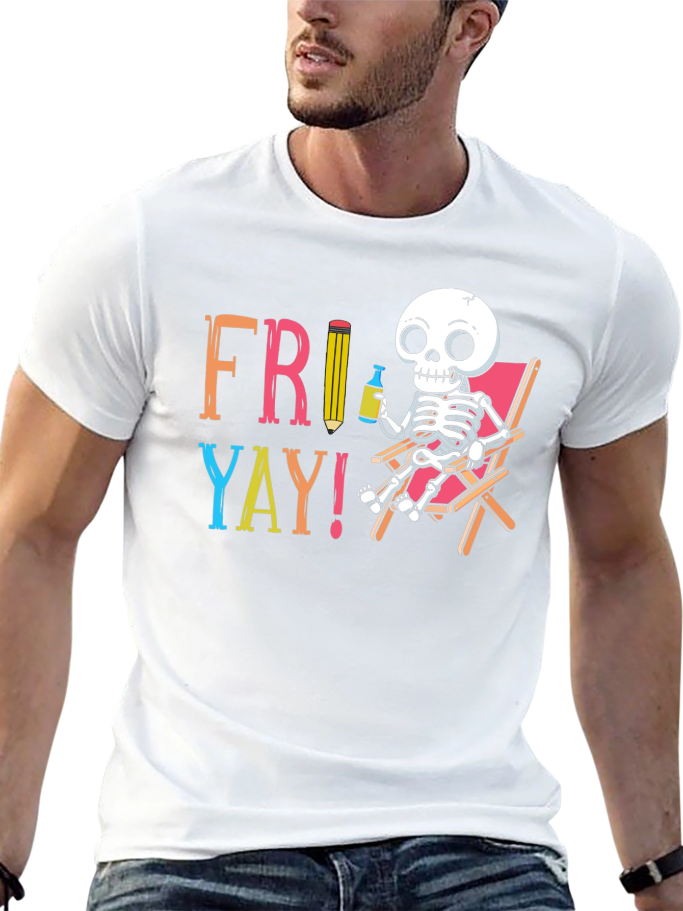 Fri-Yay Skeleton Graphic T-Shirt