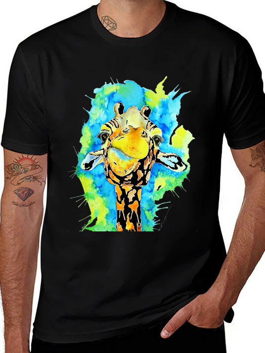 Watercolor Giraffe Graphic T-Shirt