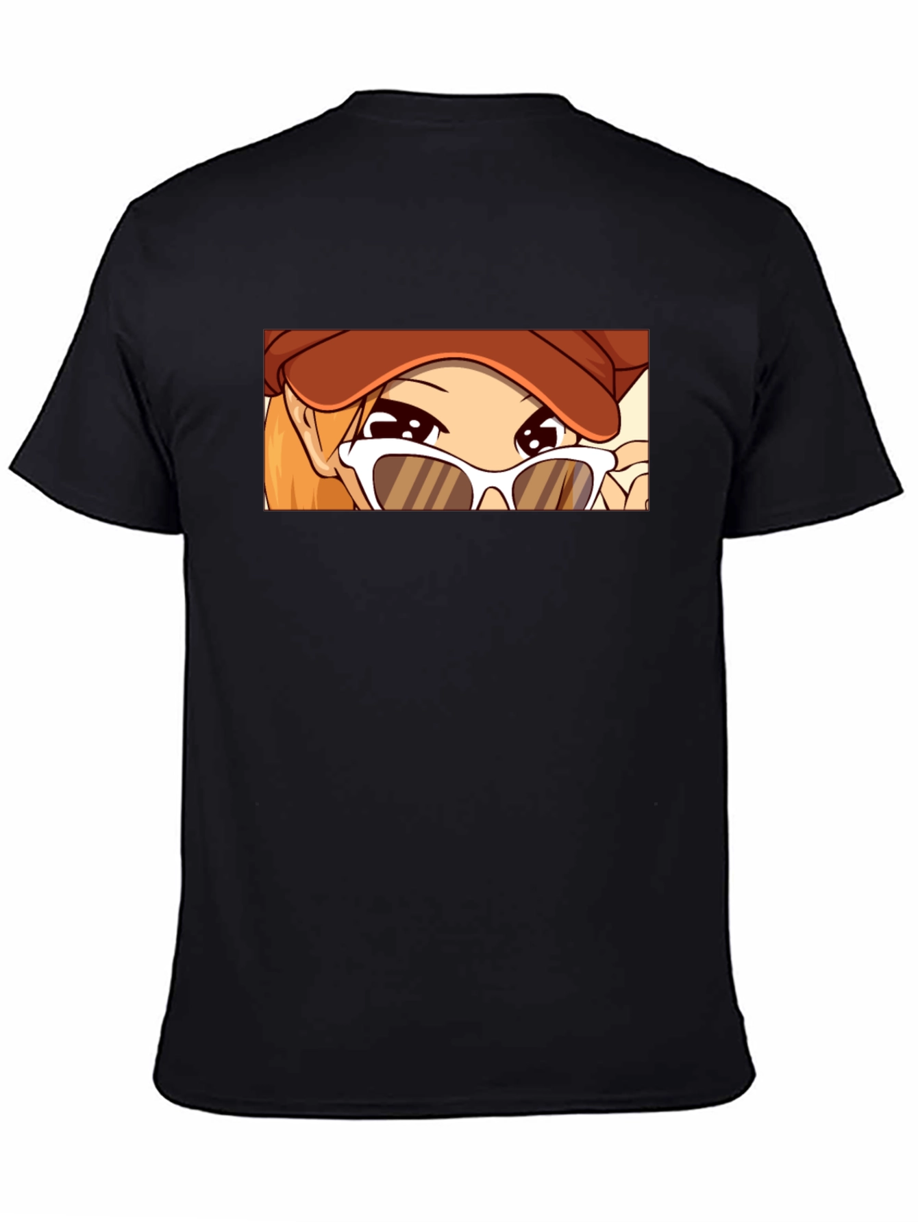 Anime Girl Graphic Tee - Stylish Black T-Shirt