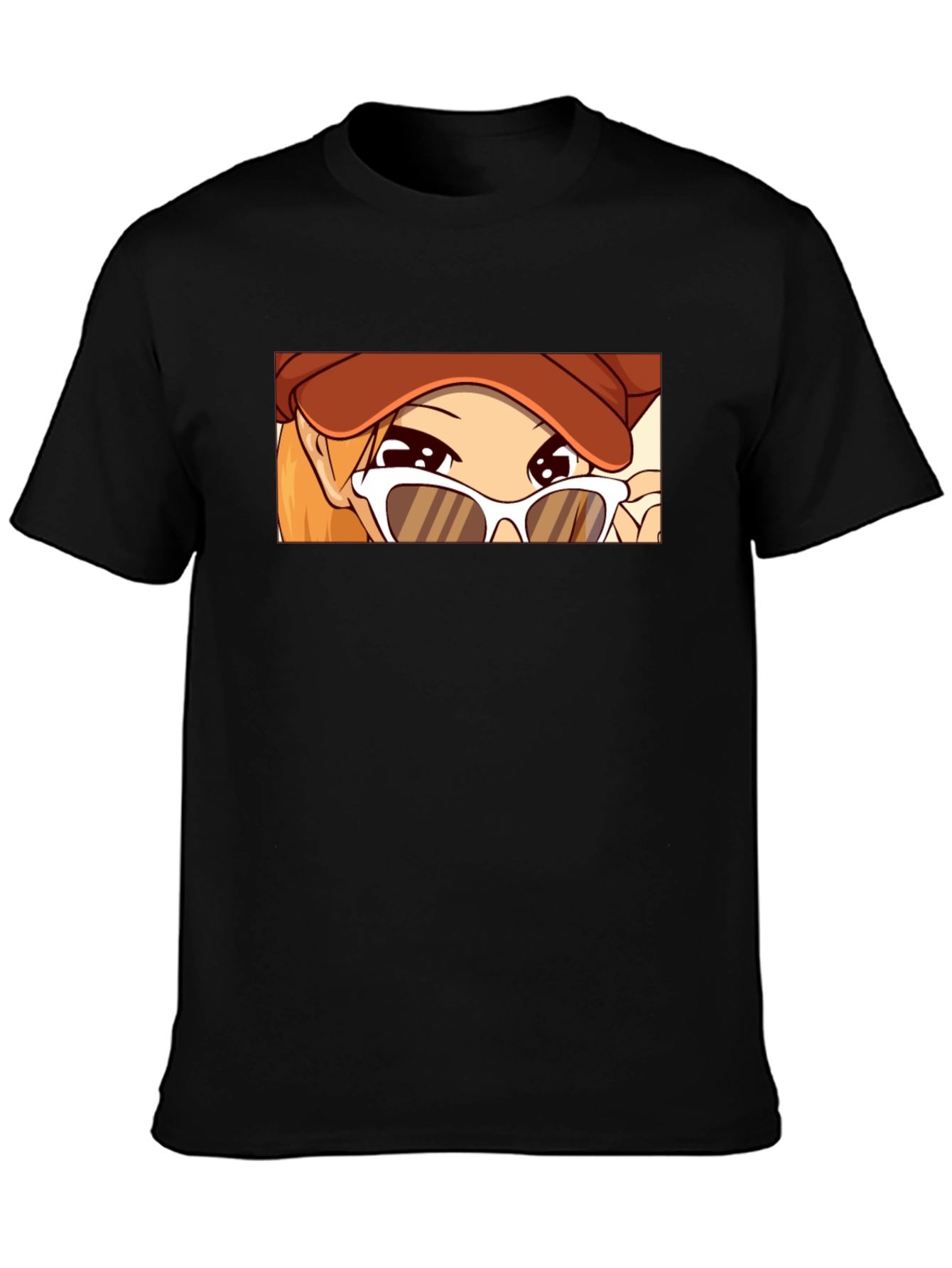 Anime Girl Graphic Tee - Stylish Black T-Shirt