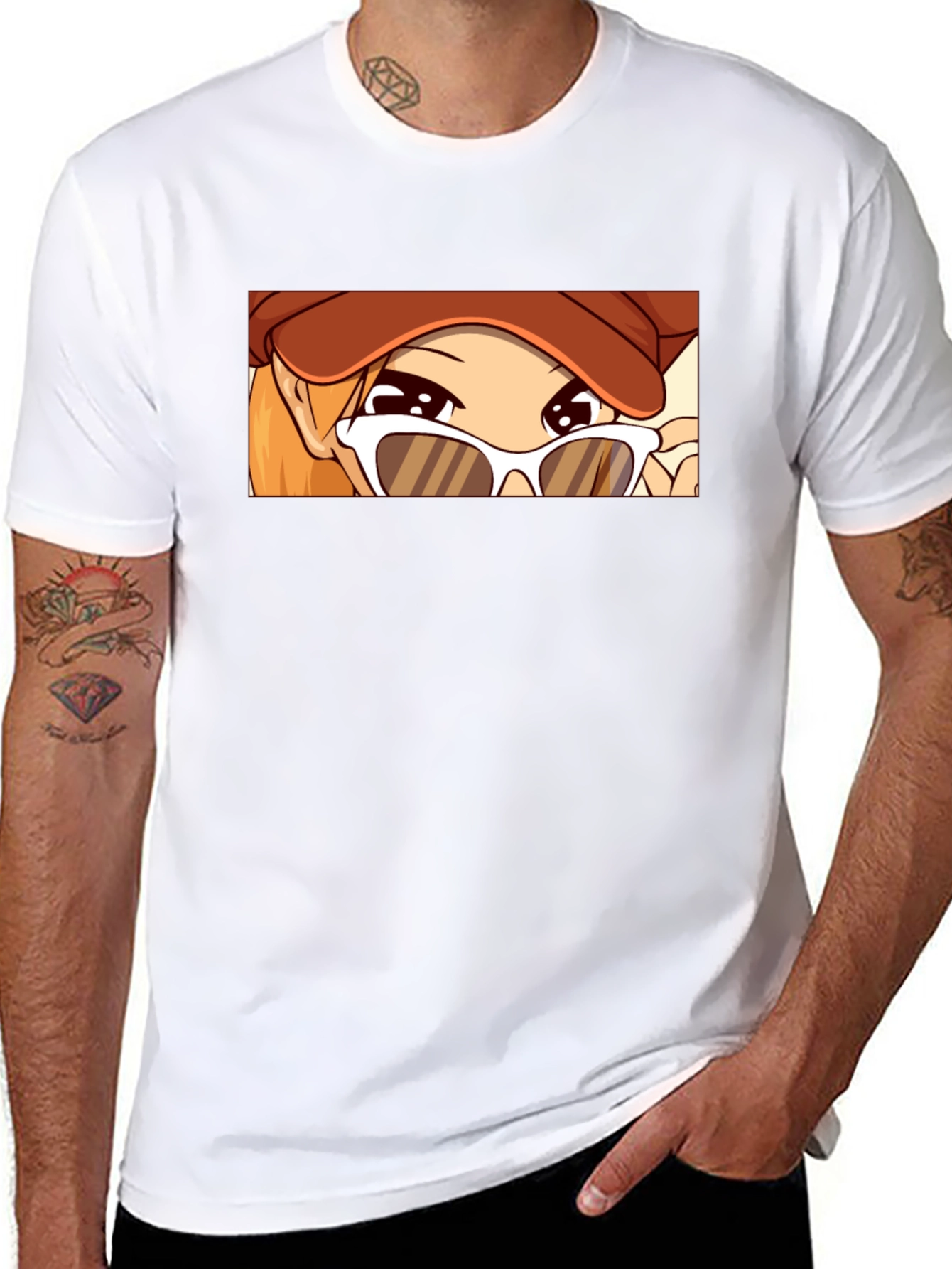 Anime Girl Graphic Tee - Stylish Black T-Shirt