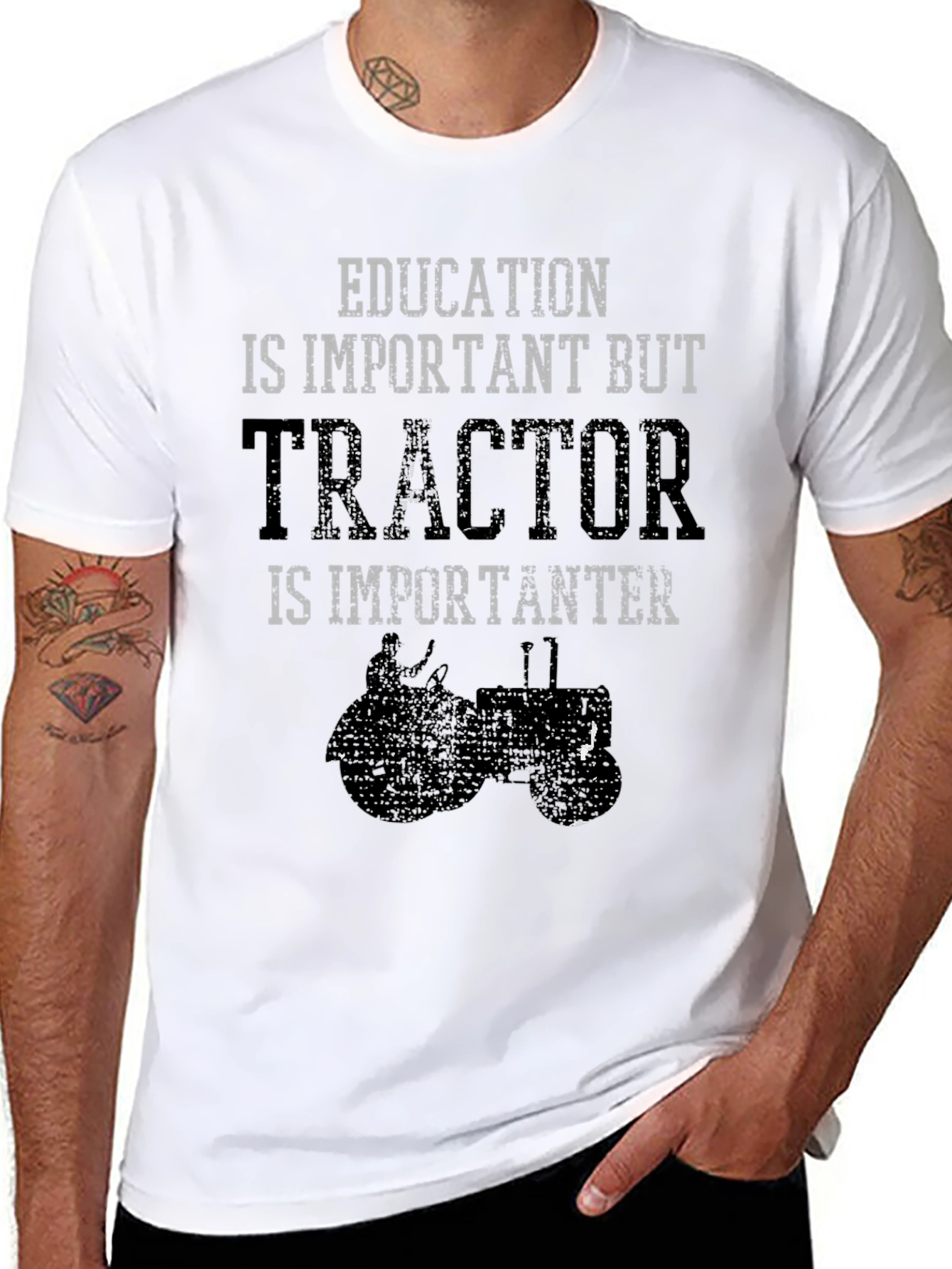 Funny Tractor T-Shirt - Education is Important