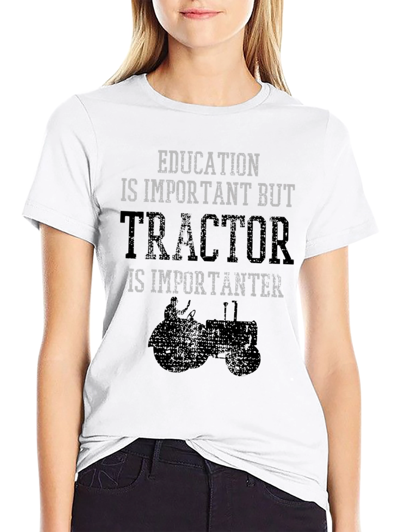 Funny Tractor T-Shirt - Education is Important