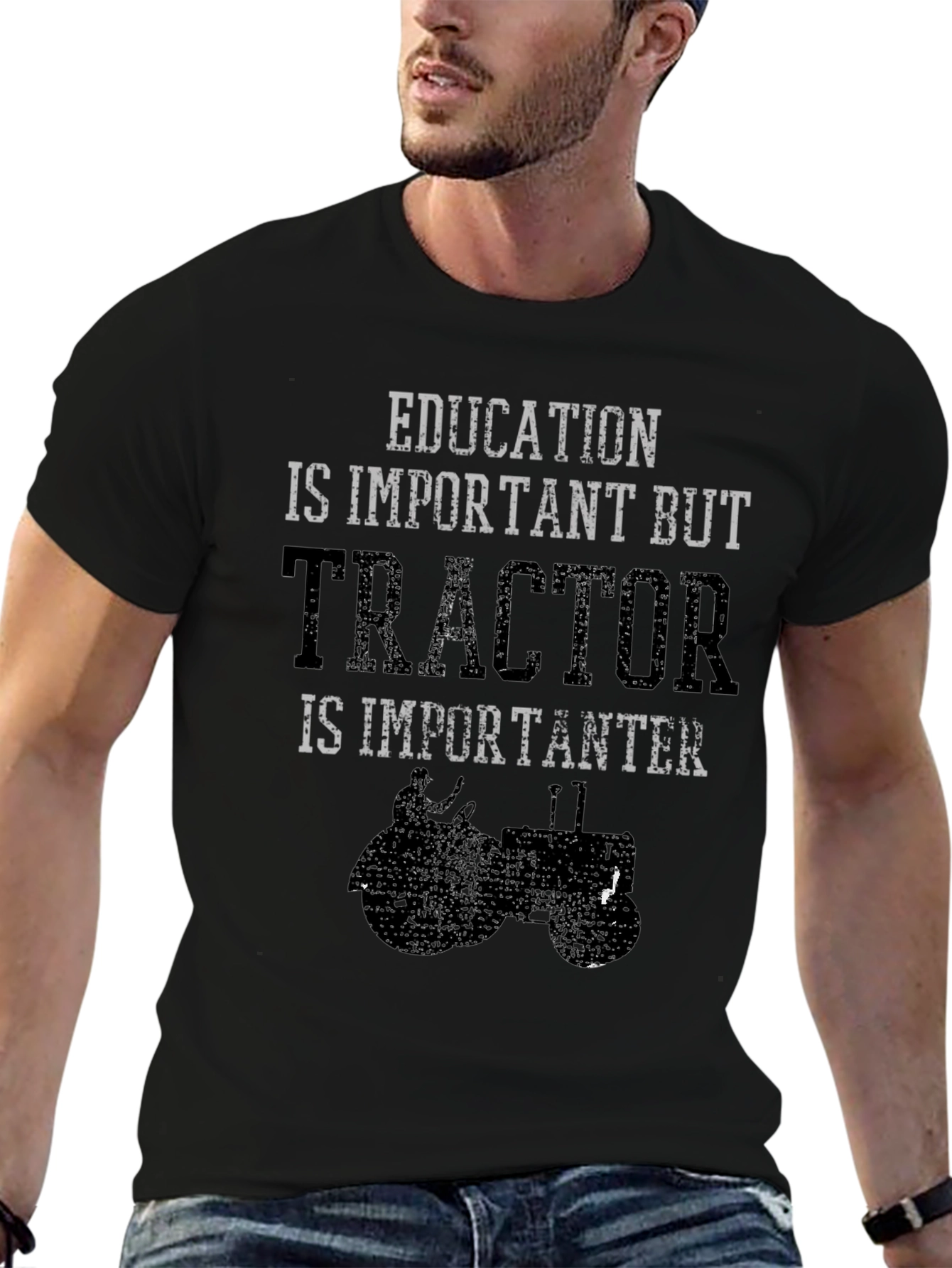 Funny Tractor T-Shirt - Education is Important