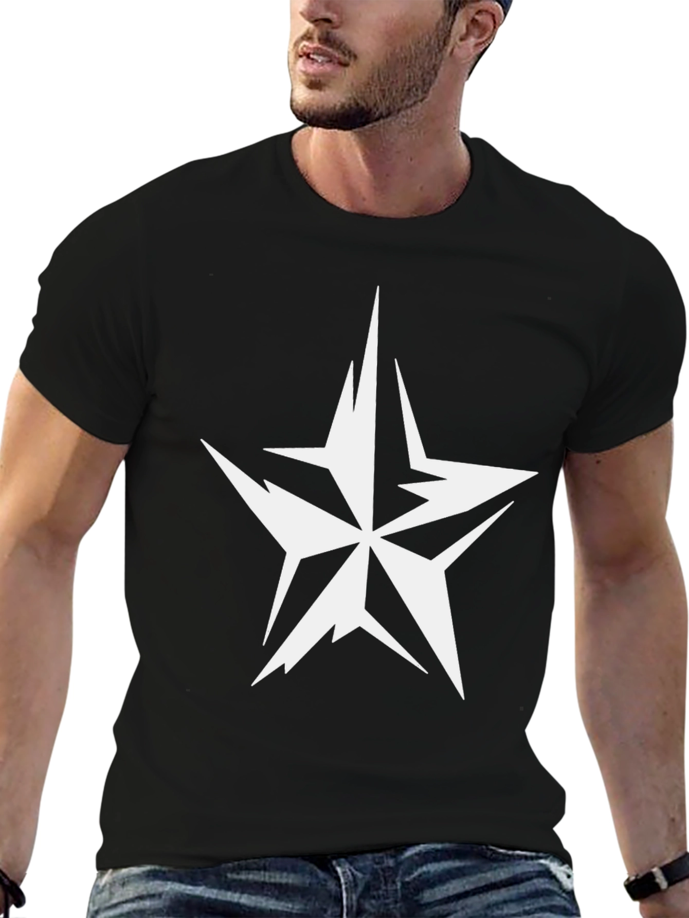 Star Graphic Mens Black T-Shirt