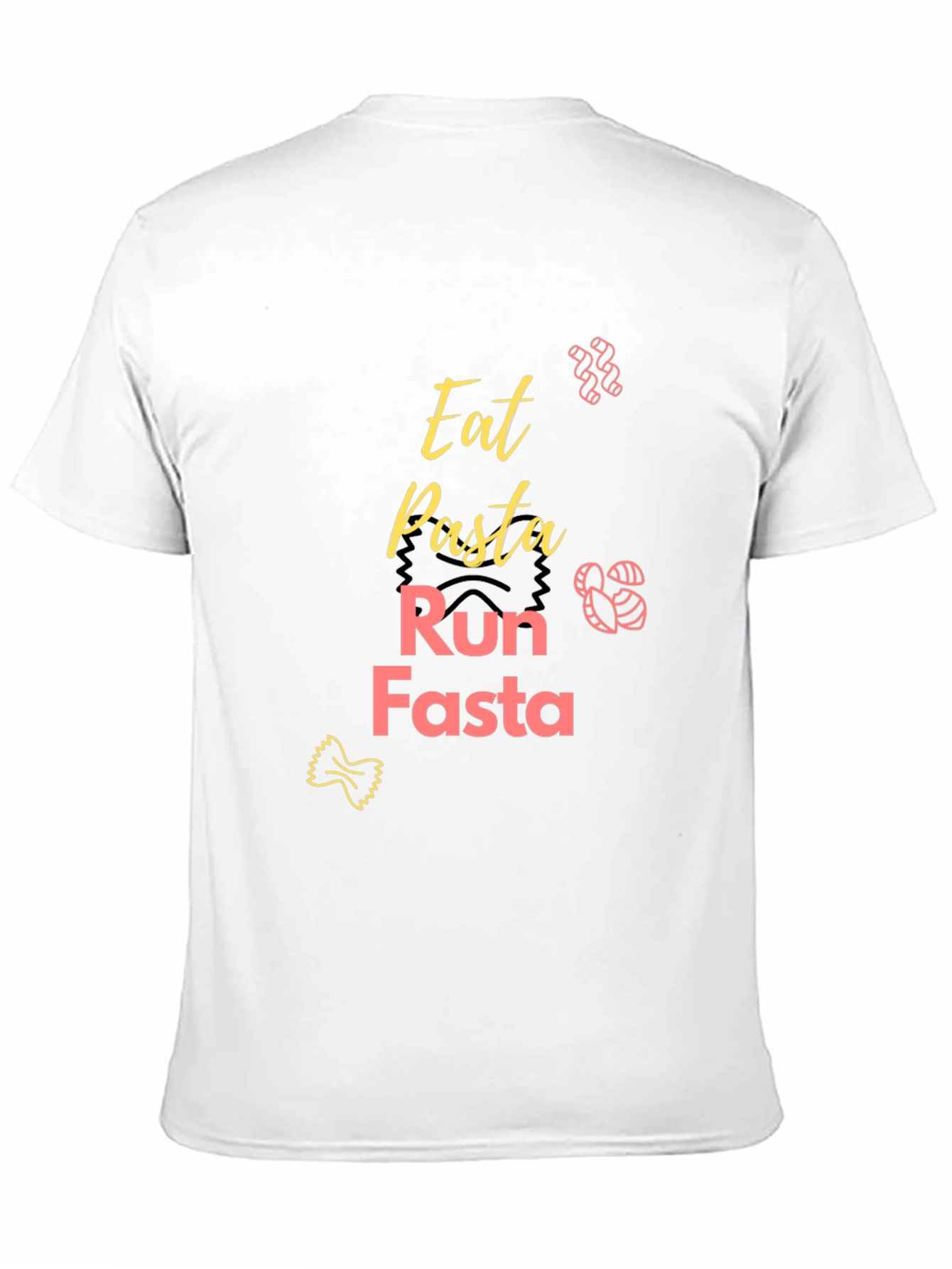 Eat Pasta Run Fasta Black Graphic Tee