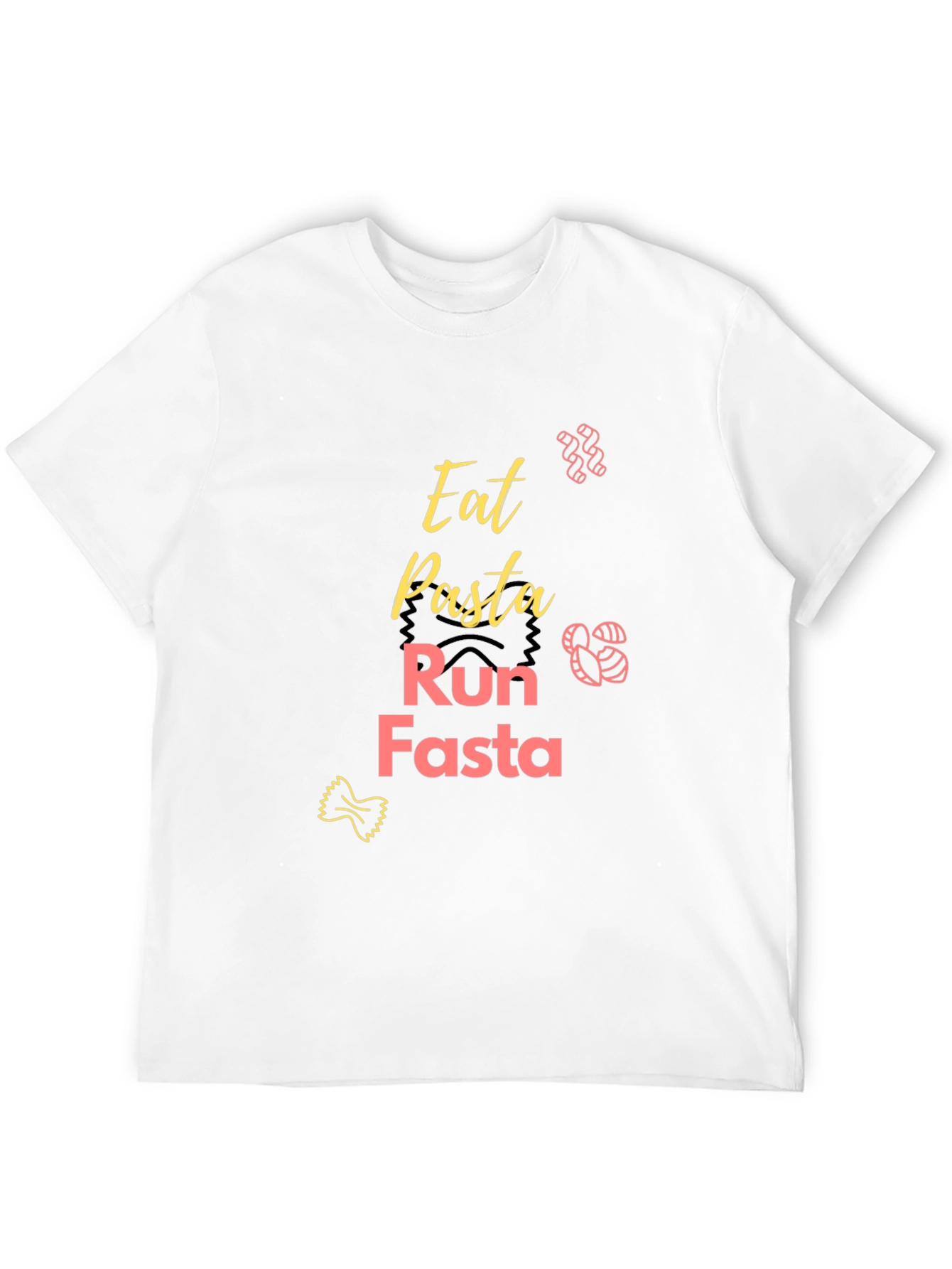 Eat Pasta Run Fasta Black Graphic Tee