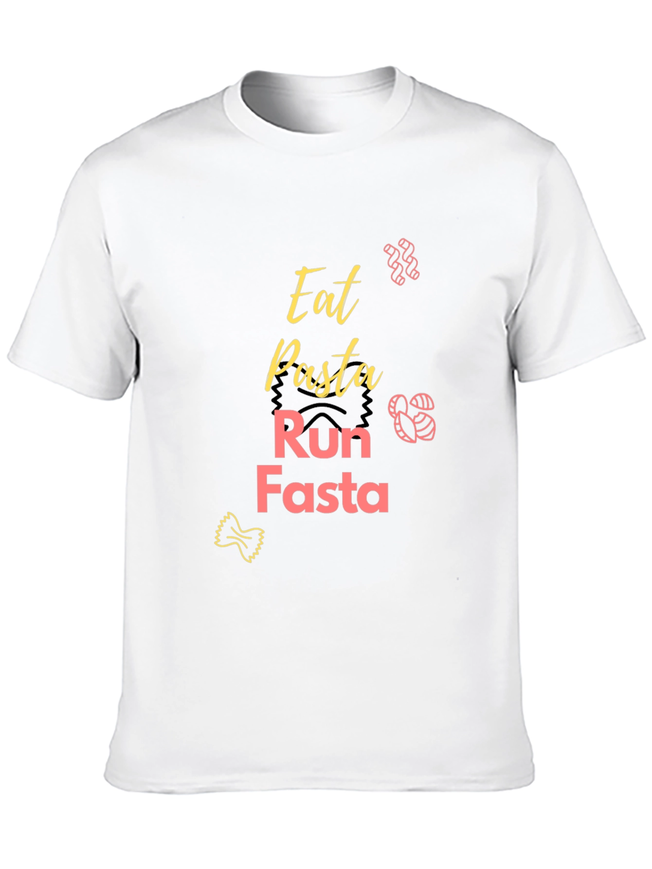 Eat Pasta Run Fasta Black Graphic Tee