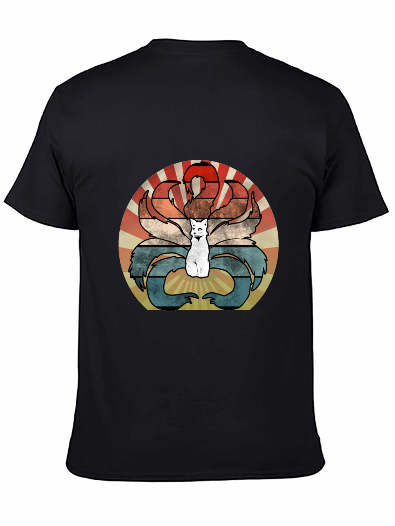 Nine-Tailed Fox Retro T-Shirt - Kitsune Design