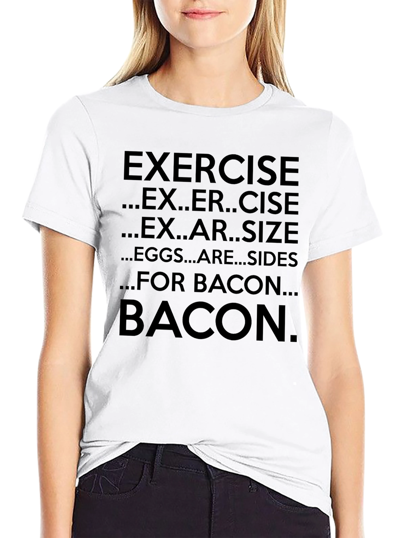 Exercise Bacon Funny Graphic T-Shirt