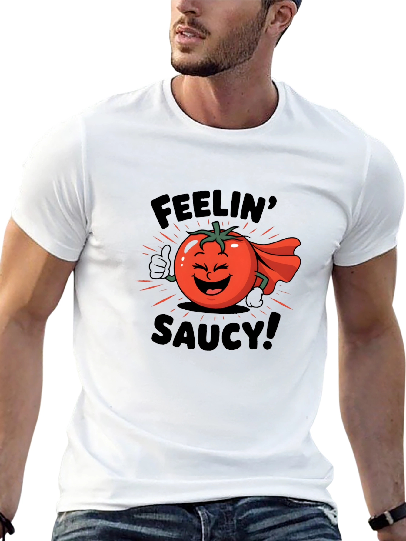 Feelin Saucy T-Shirt - Tomato Cartoon Graphic Tee