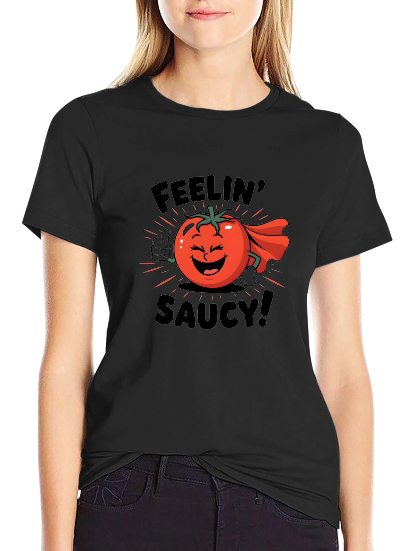 Feelin Saucy T-Shirt - Tomato Cartoon Graphic Tee
