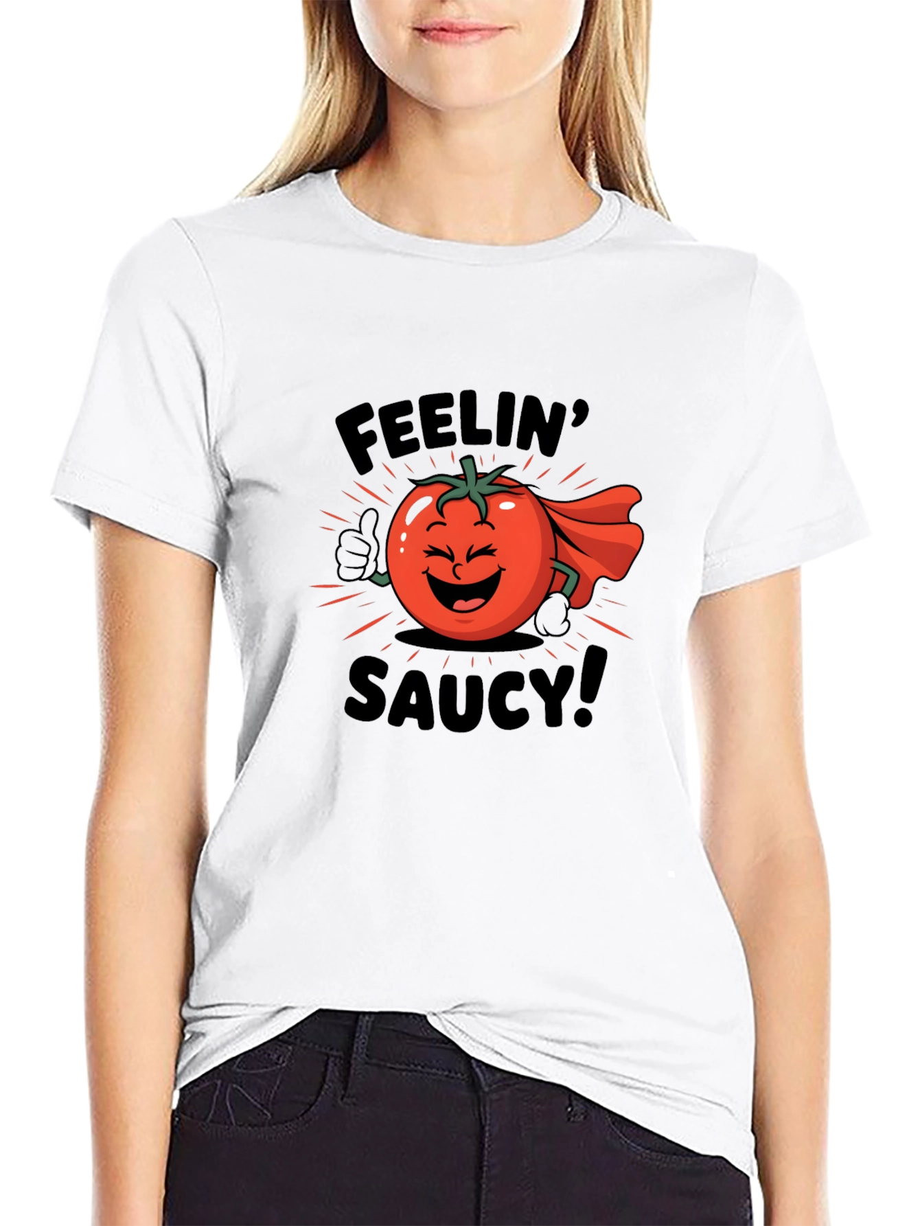 Feelin Saucy T-Shirt - Tomato Cartoon Graphic Tee