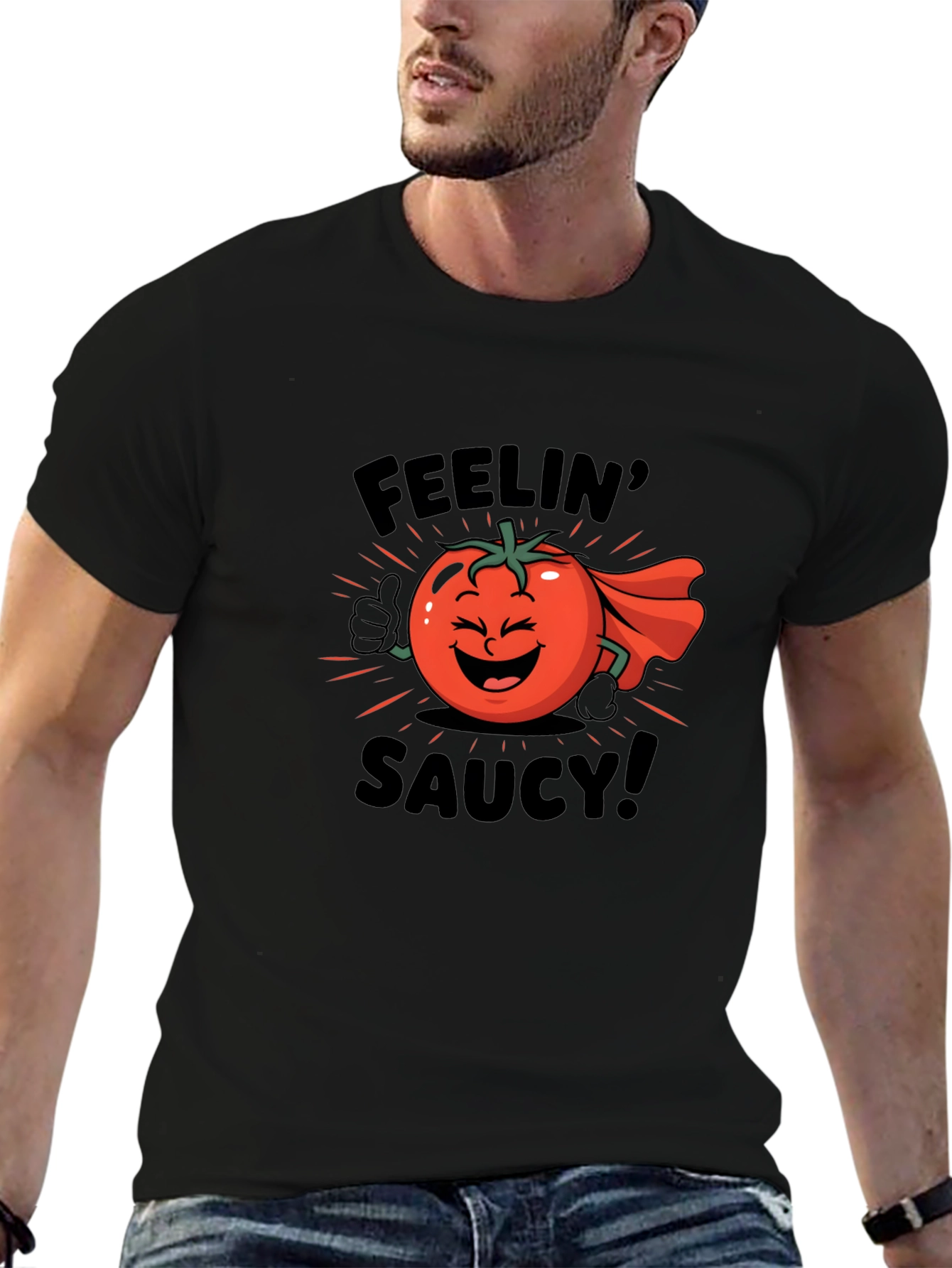 Feelin Saucy T-Shirt - Tomato Cartoon Graphic Tee
