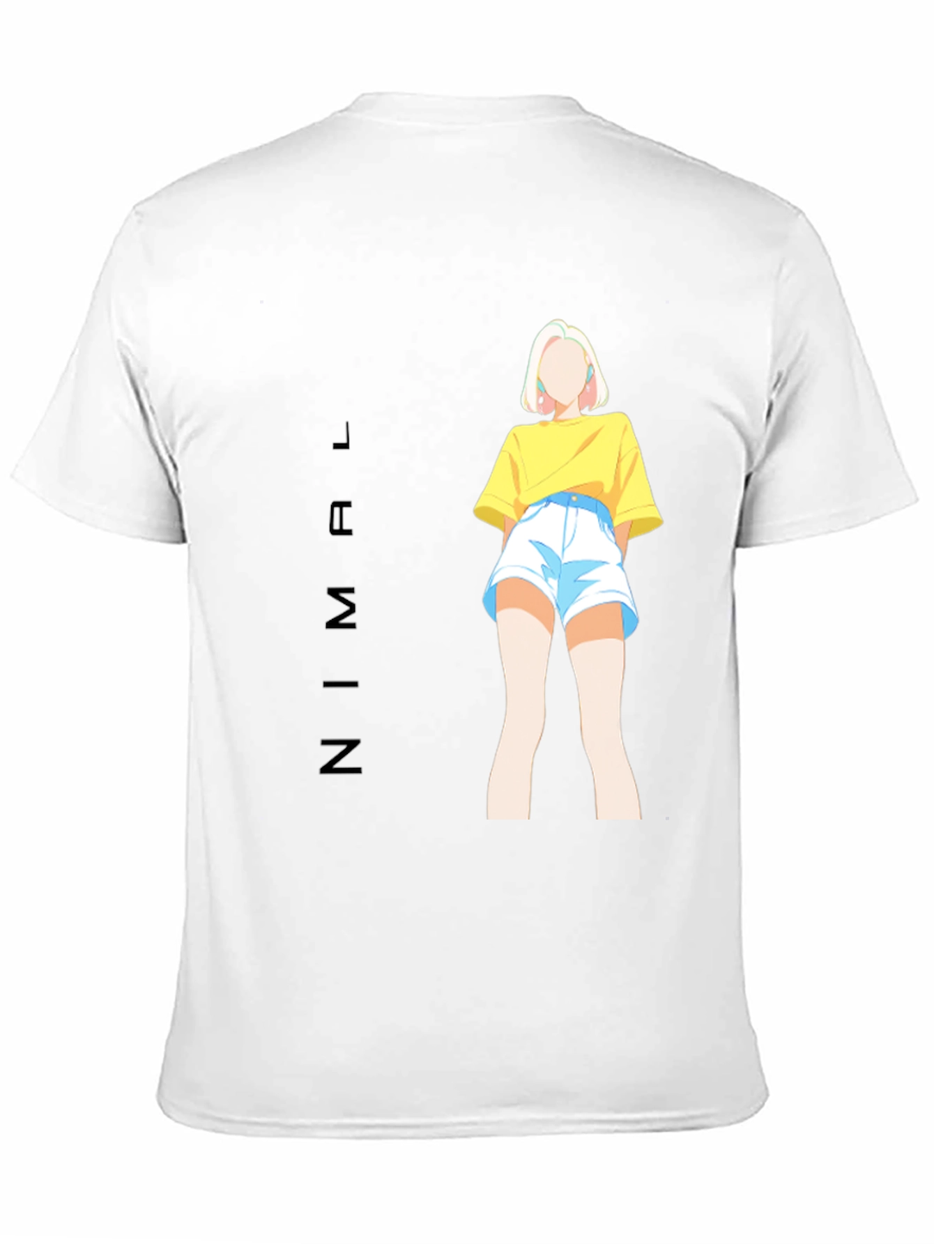 Stylish Black Tee with Anime Girl Graphic Print