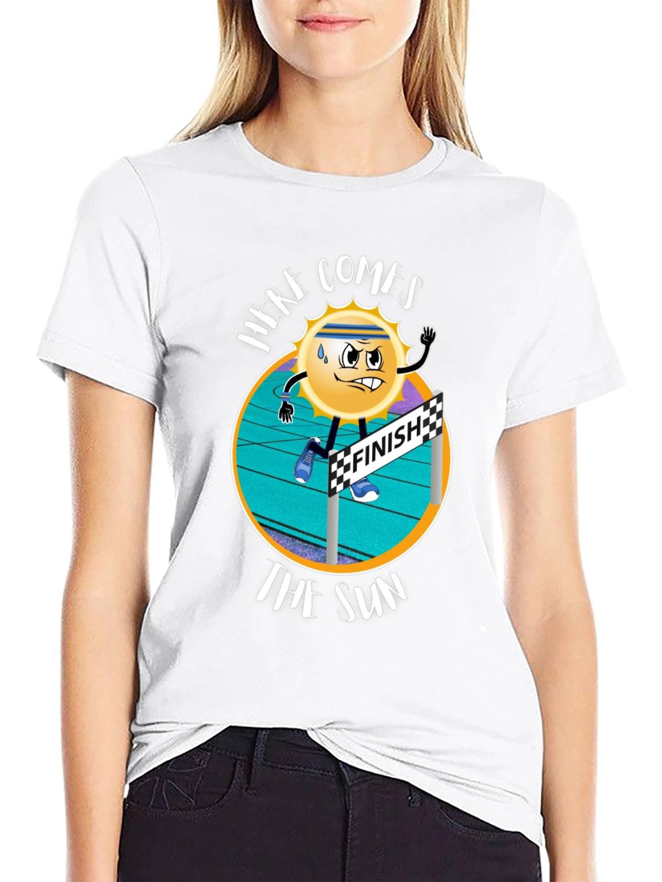Here Comes The Sun Black Graphic T-Shirt