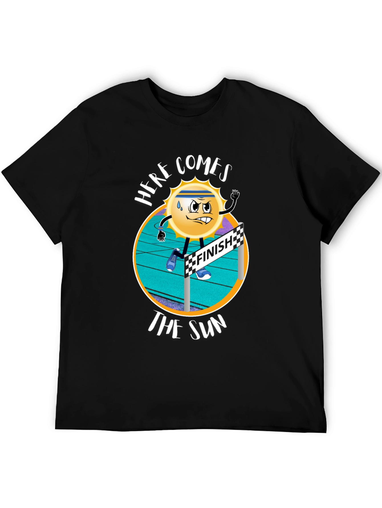 Here Comes The Sun Black Graphic T-Shirt