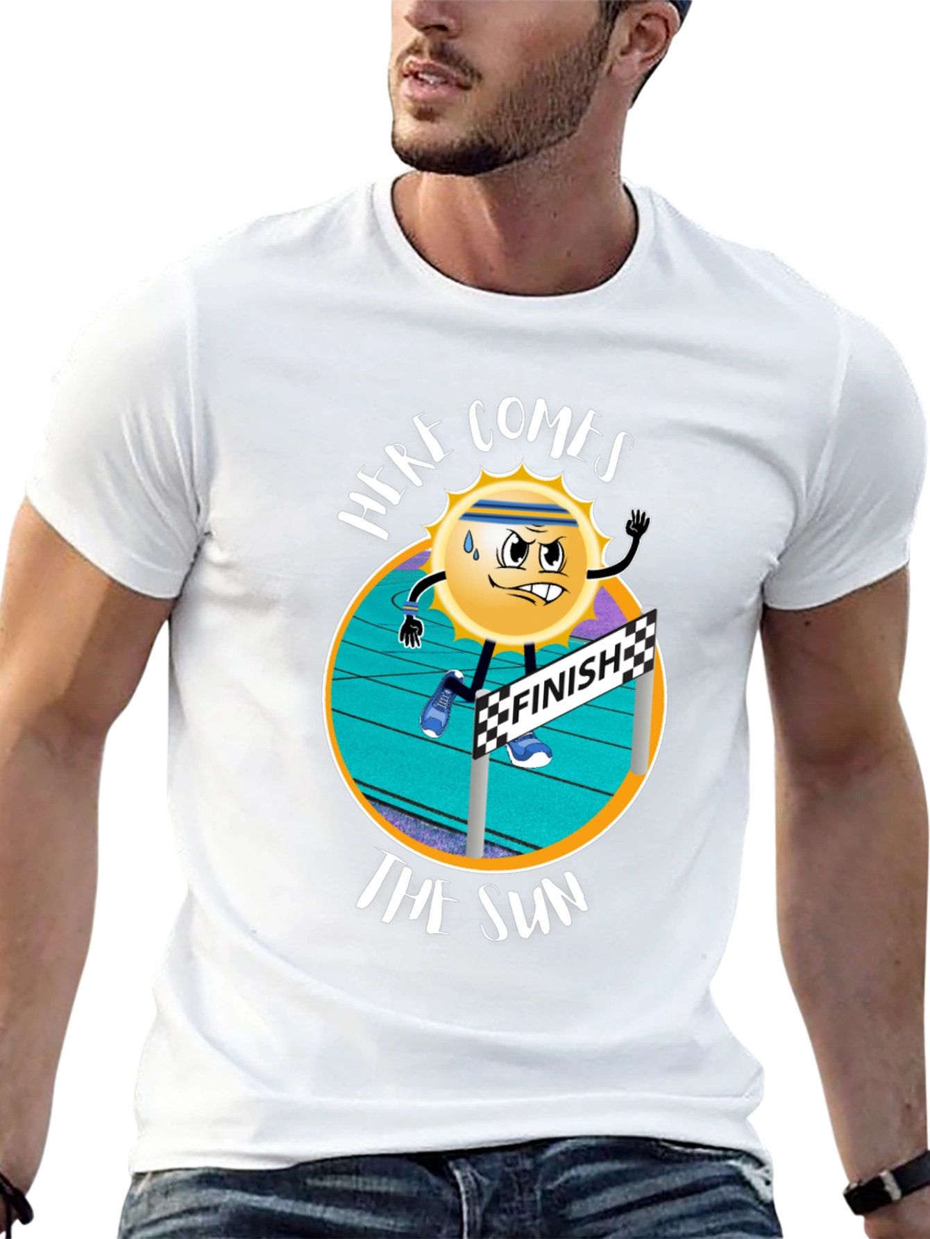 Here Comes The Sun Black Graphic T-Shirt