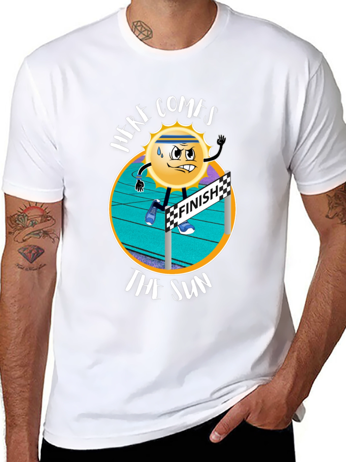 Here Comes The Sun Black Graphic T-Shirt