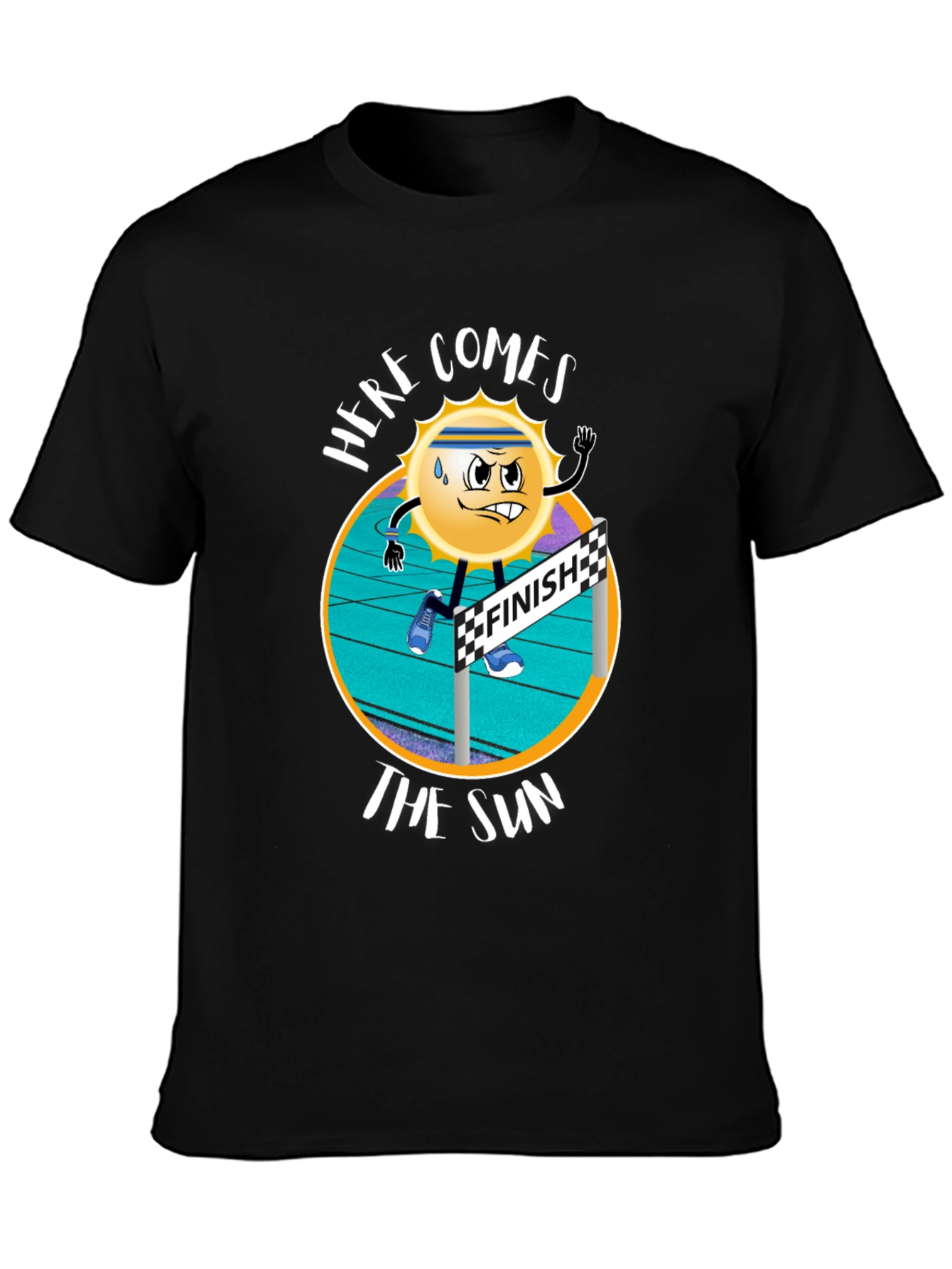 Here Comes The Sun Black Graphic T-Shirt