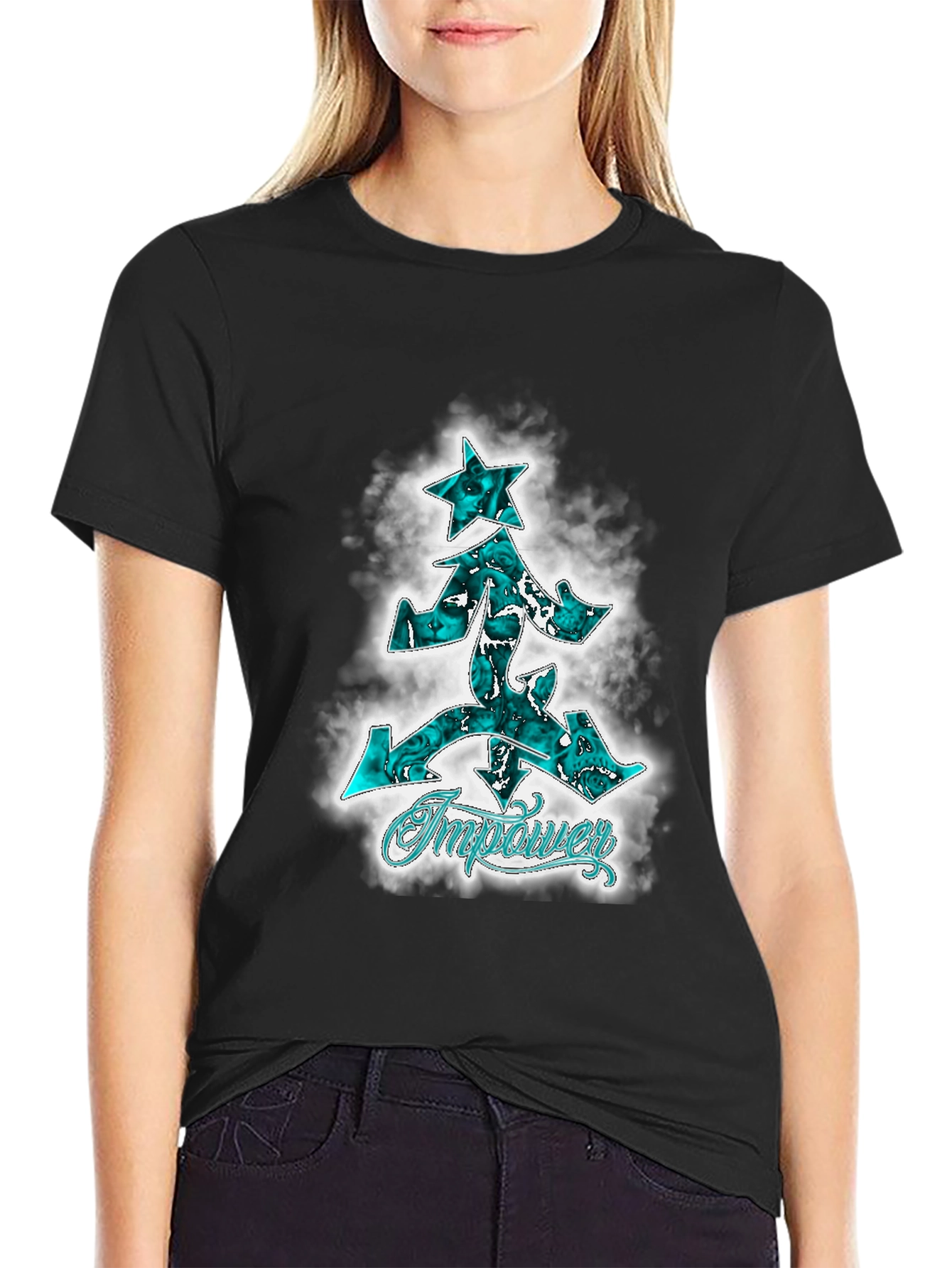 Empower Graphic Print Black T-Shirt