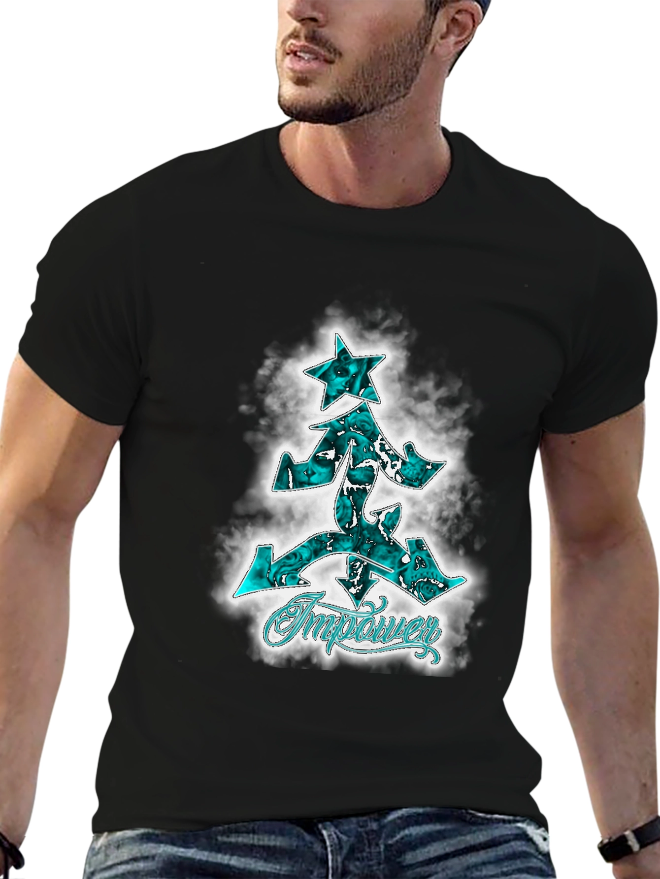 Empower Graphic Print Black T-Shirt