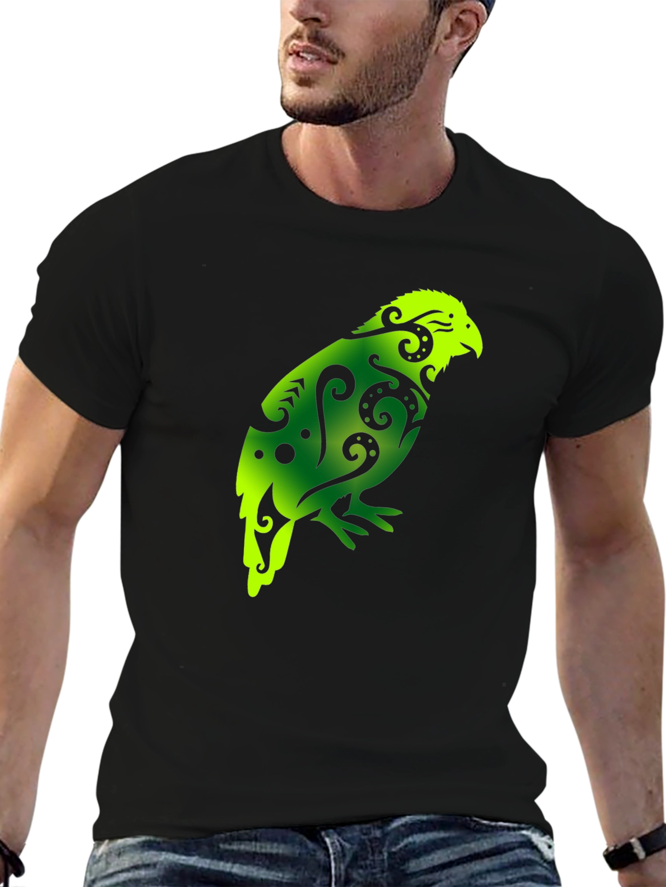 Maori Bird T-Shirt - Black