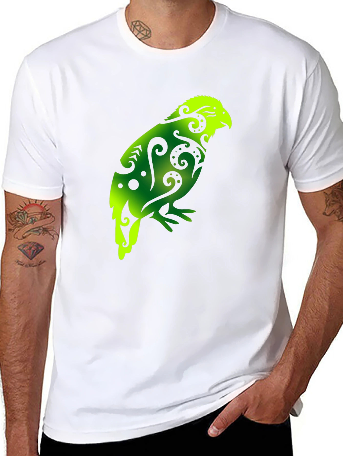 Maori Bird T-Shirt - Black