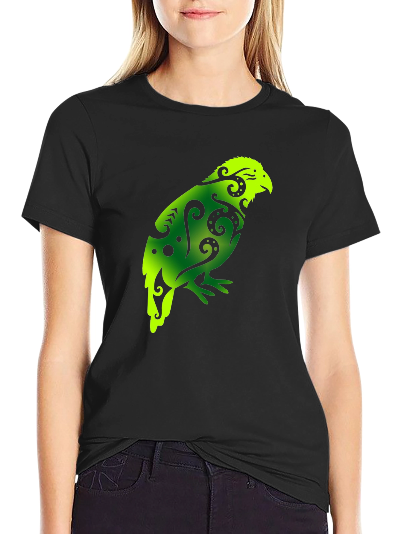 Maori Bird T-Shirt - Black
