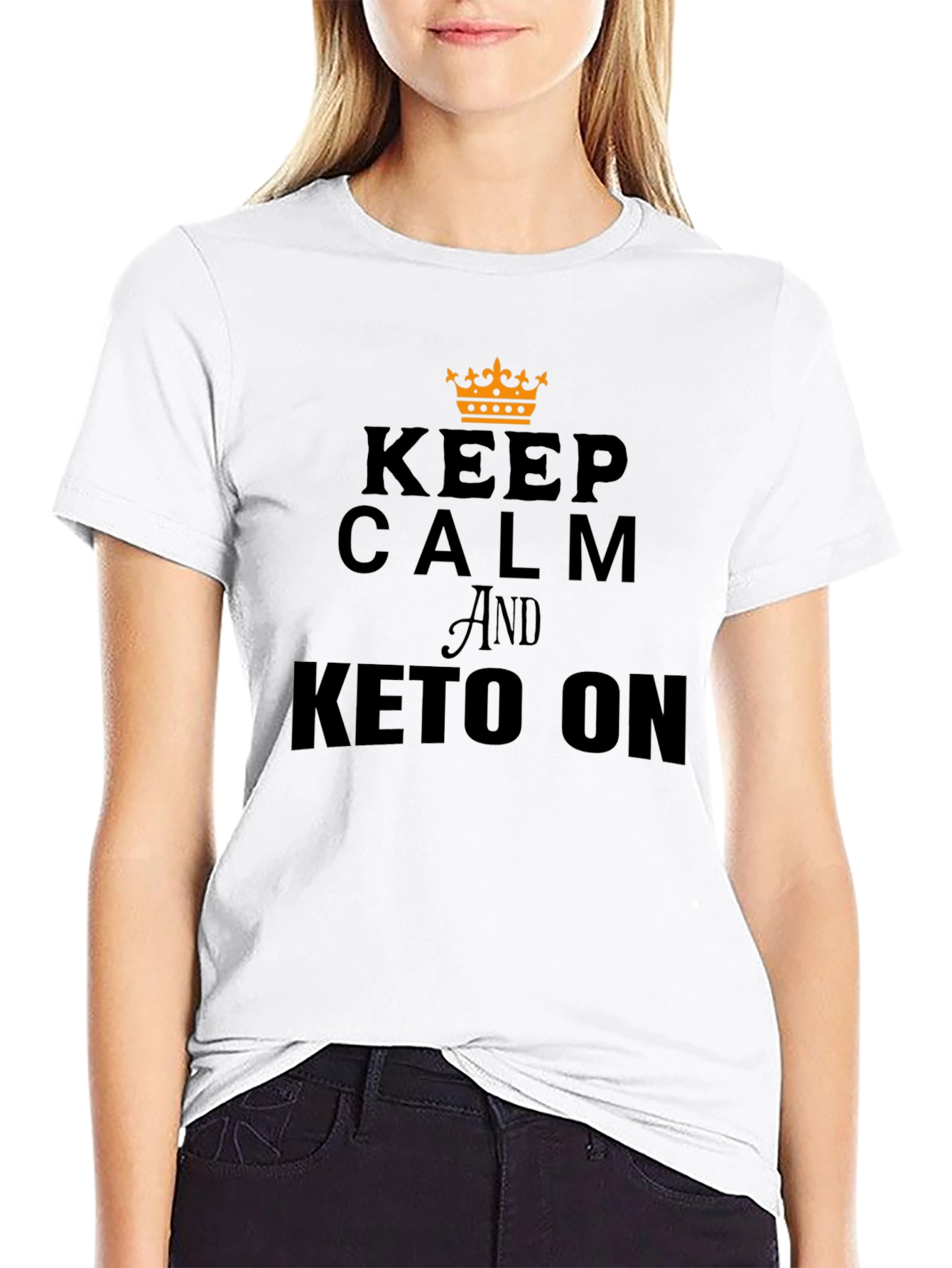 Keep Calm & Keto On Graphic Tee - Black