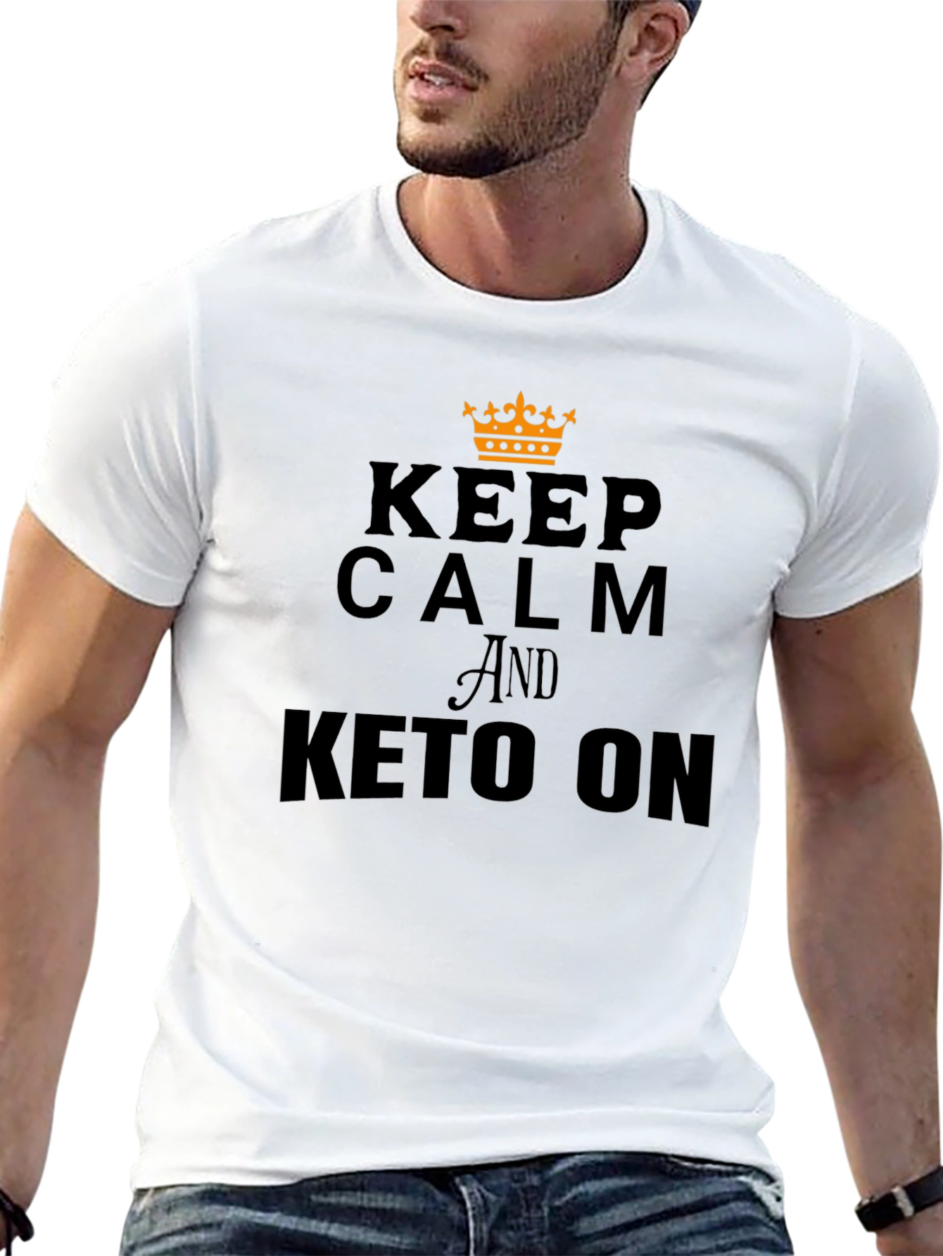Keep Calm & Keto On Graphic Tee - Black