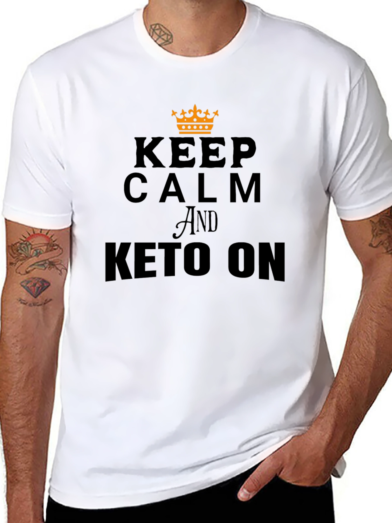 Keep Calm & Keto On Graphic Tee - Black