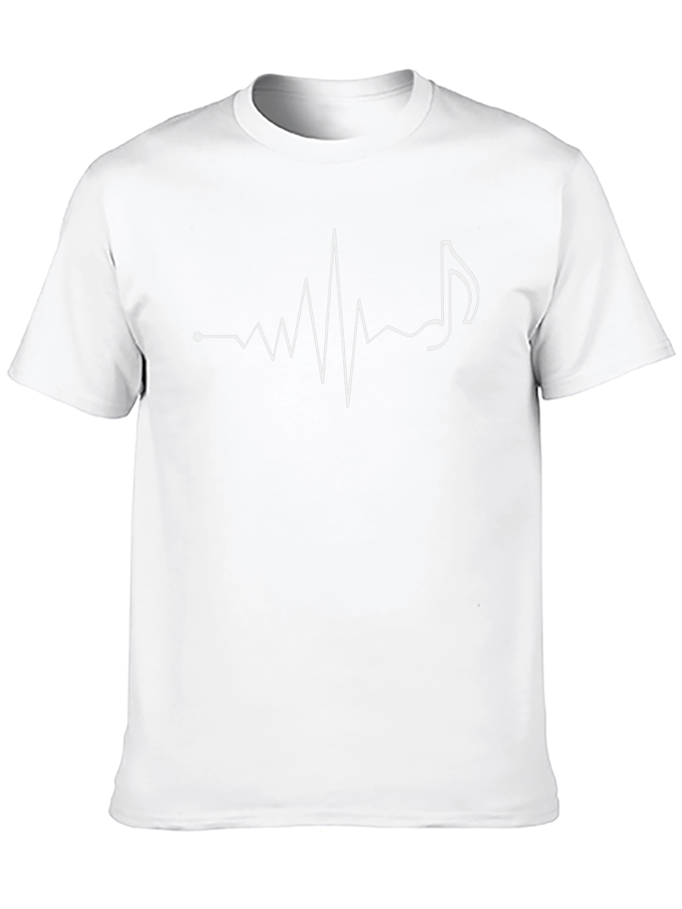 Music Heartbeat Graphic Tee - Black Cotton T-Shirt