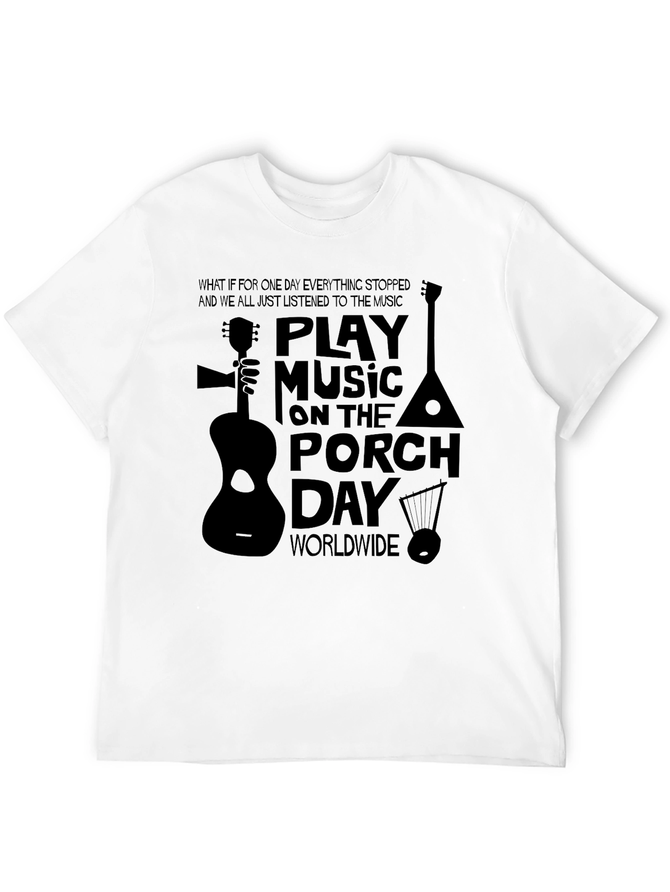 Play Music on the Porch Day Black T-Shirt