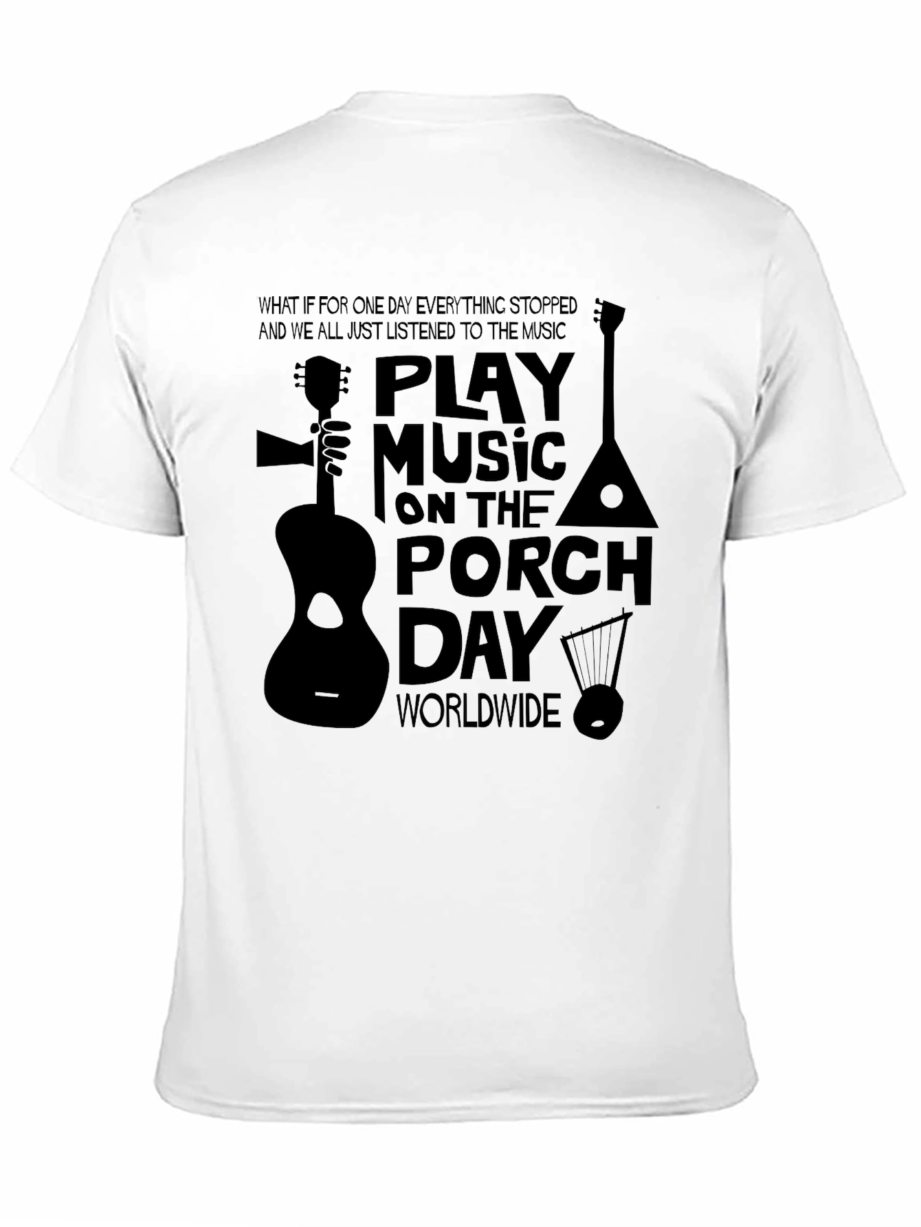 Play Music on the Porch Day Black T-Shirt