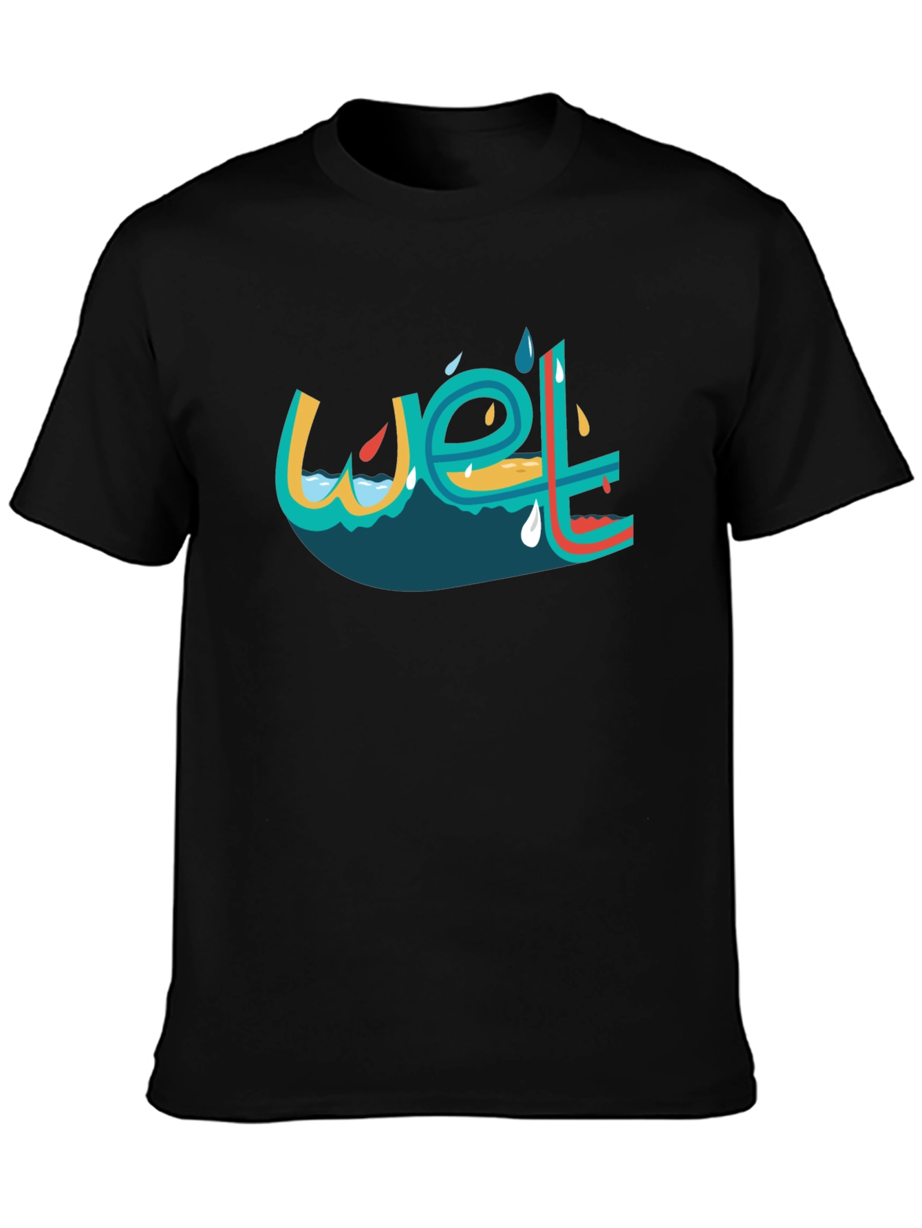 Wet Graphic Black T-Shirt