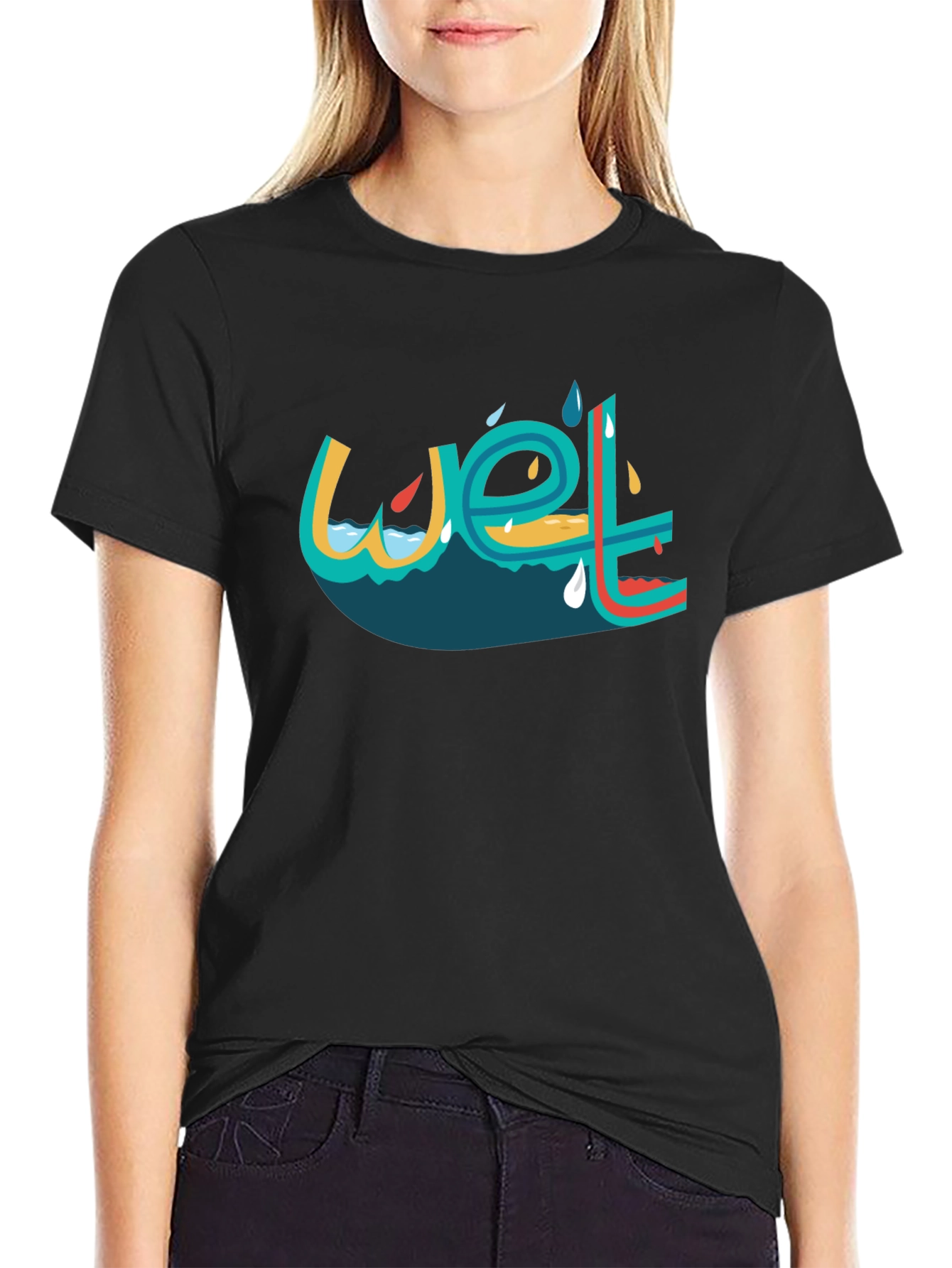 Wet Graphic Black T-Shirt