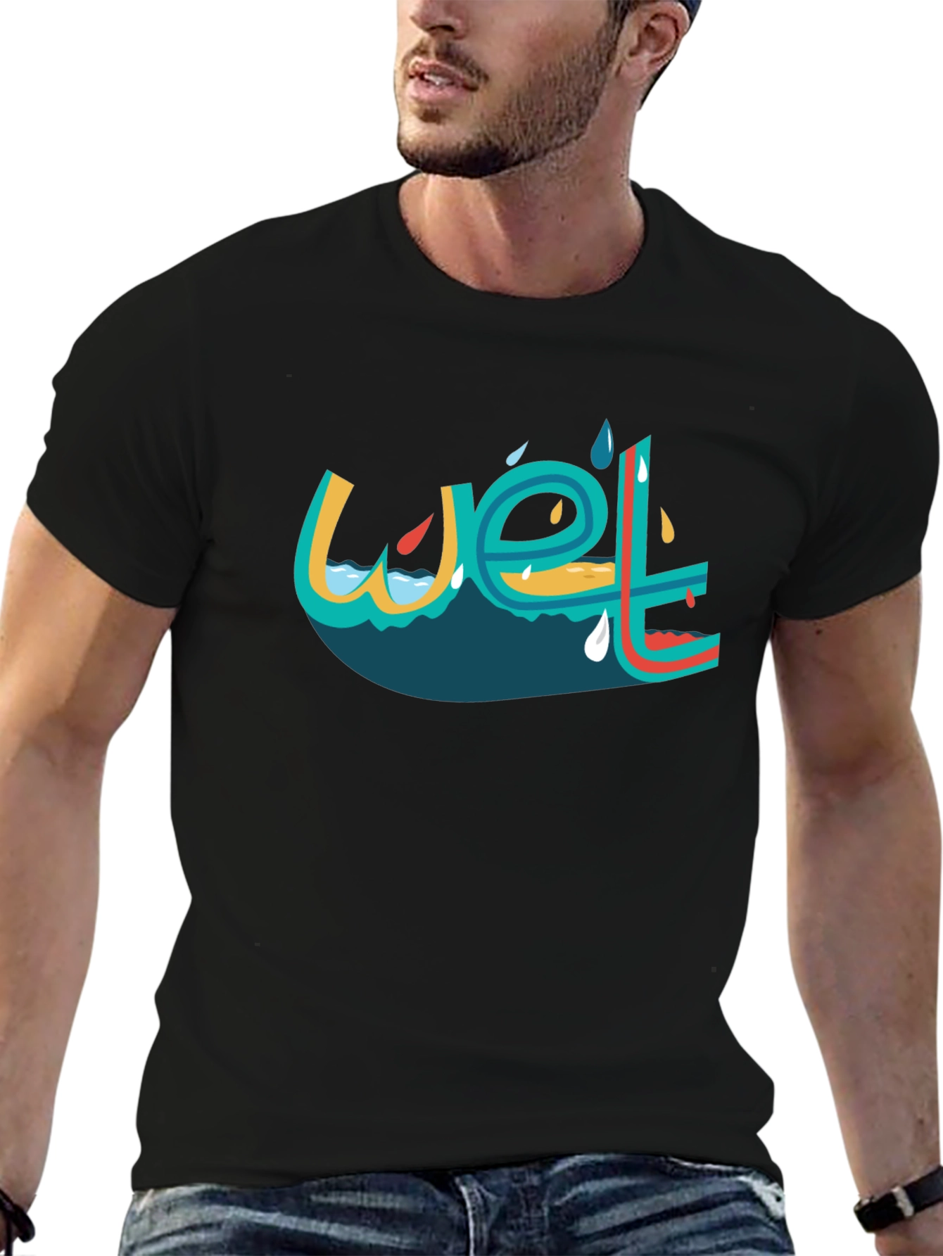 Wet Graphic Black T-Shirt