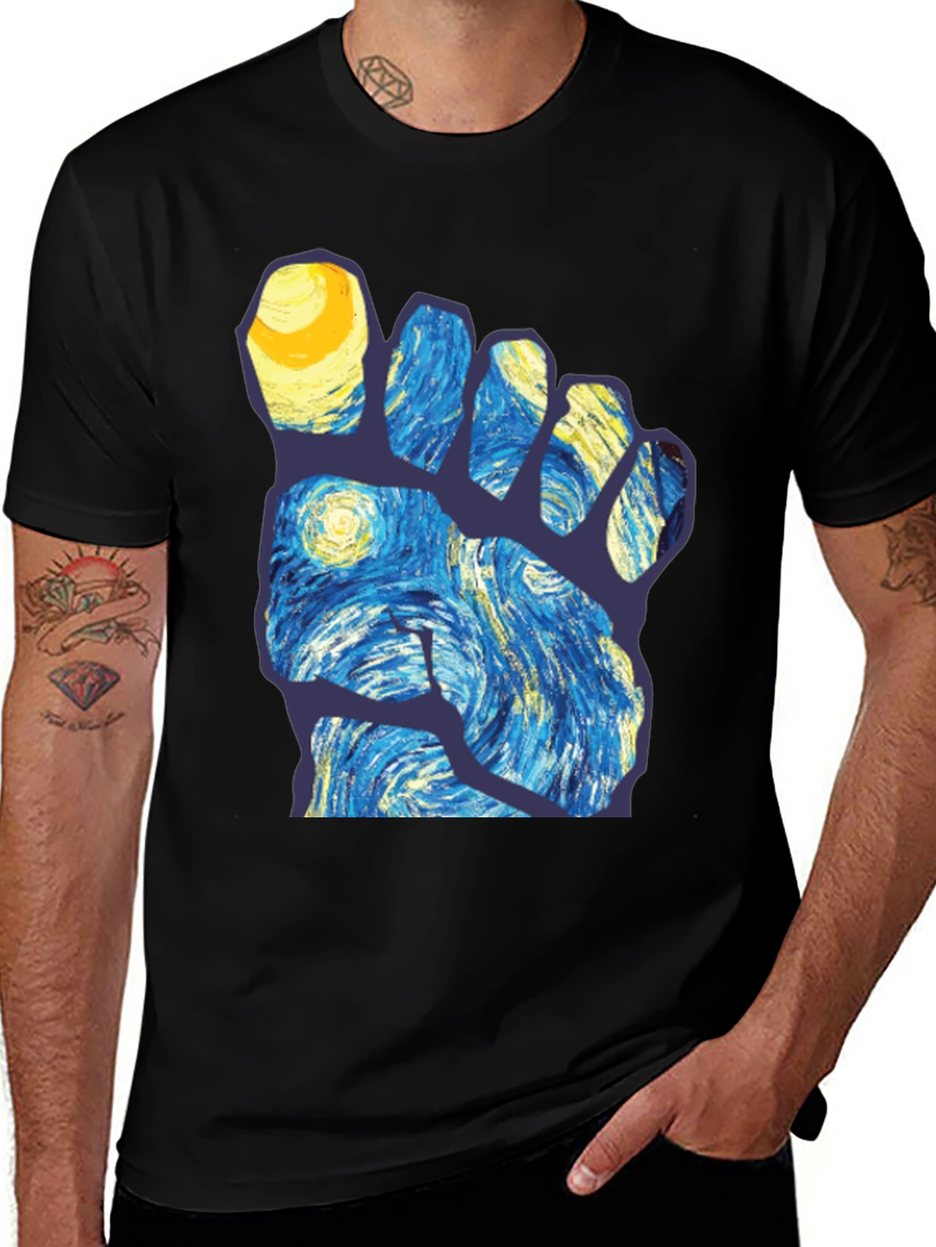 Starry Night Foot T-Shirt
