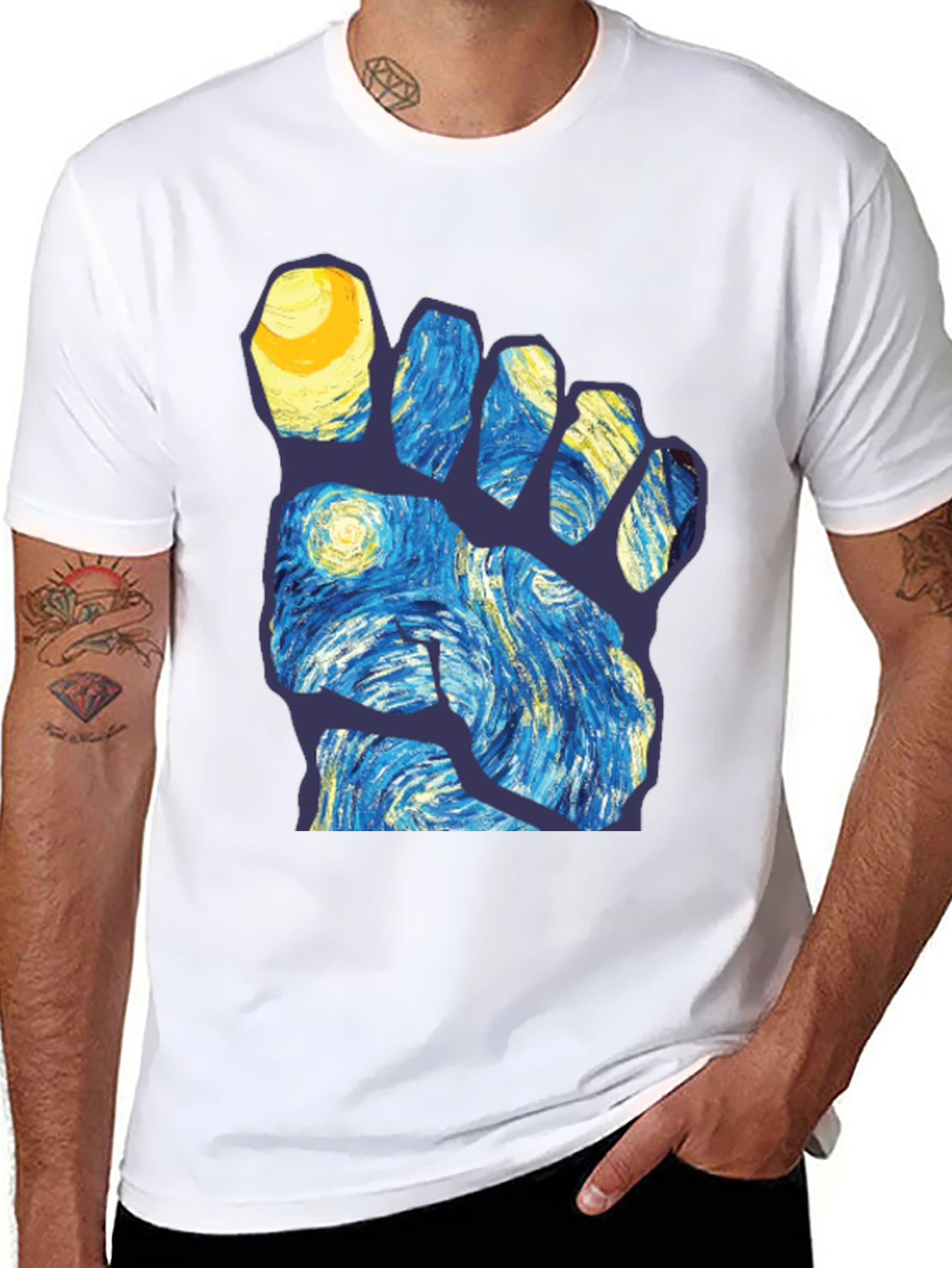 Starry Night Foot T-Shirt