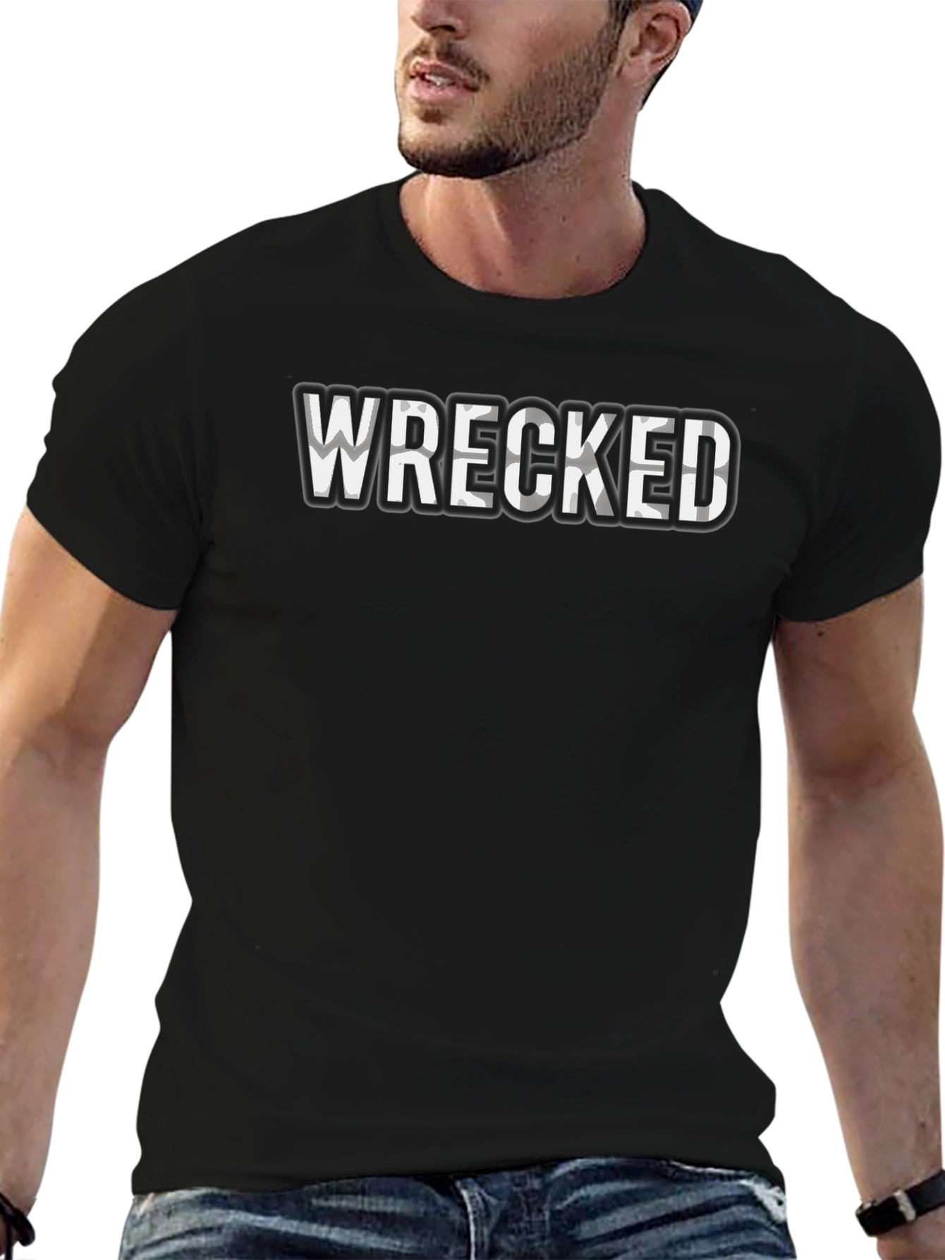 Wrecked Graphic Print Crew Neck T-Shirt