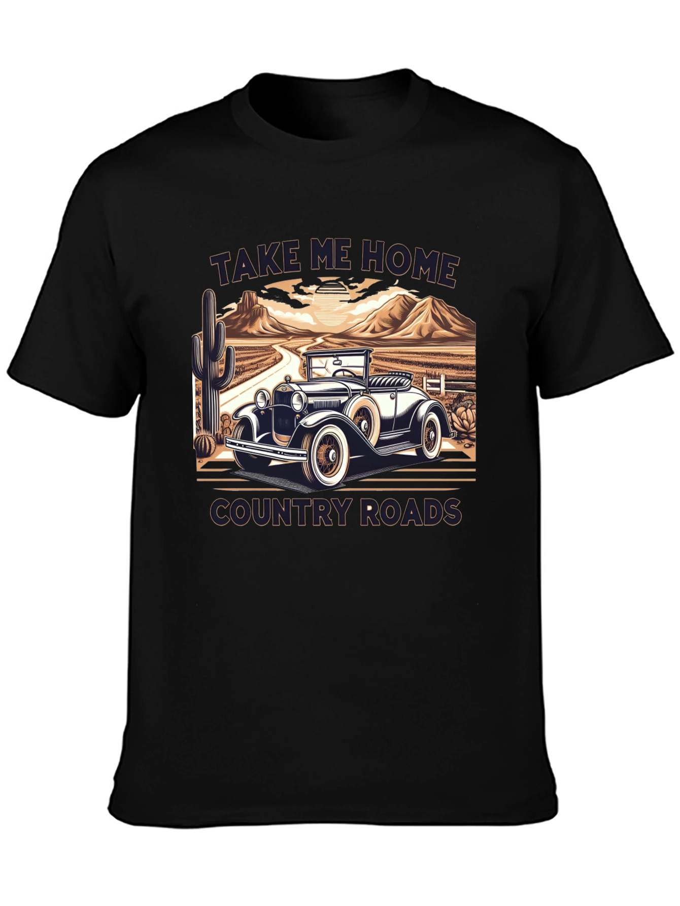 Country Roads Classic Car T-Shirt