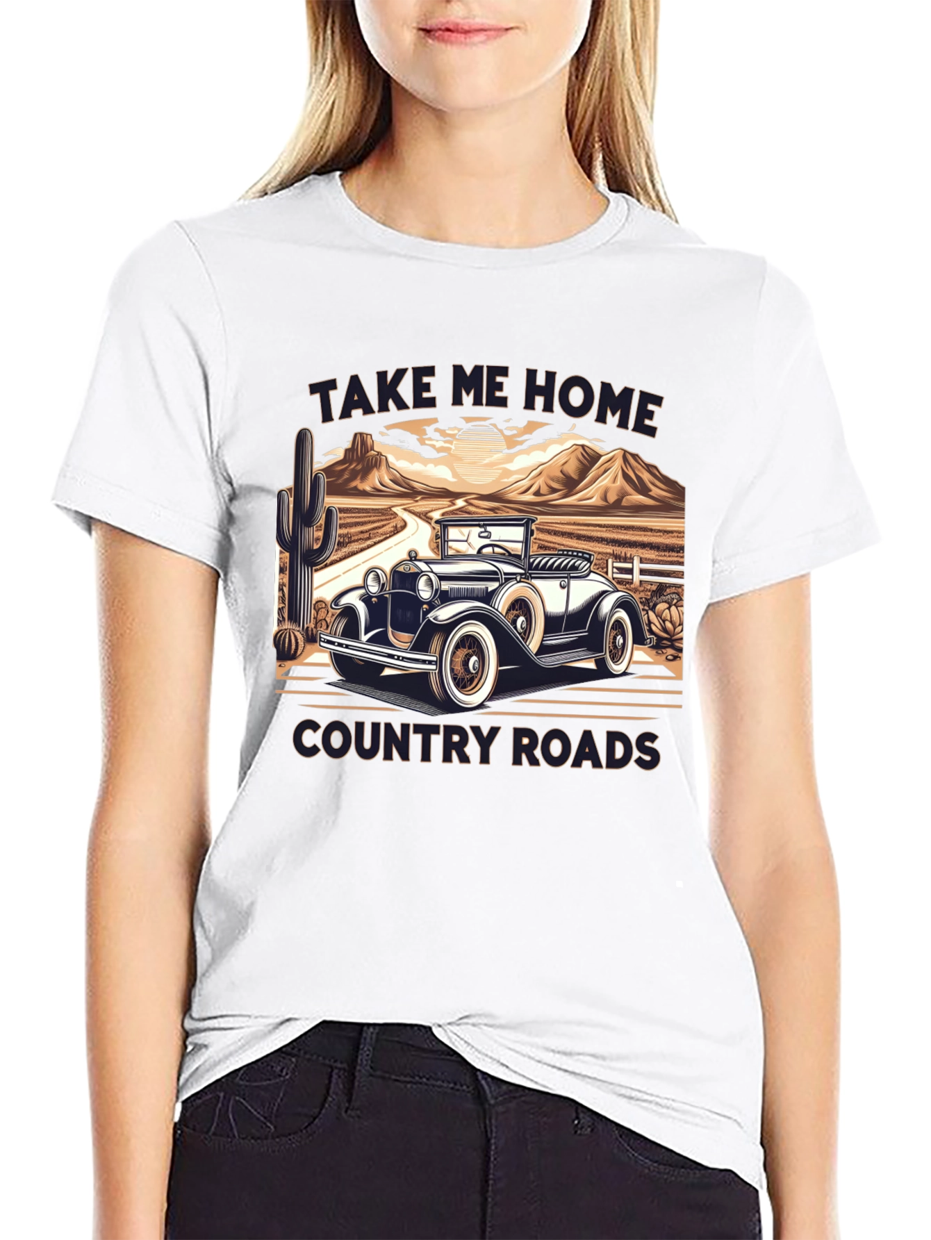 Country Roads Classic Car T-Shirt