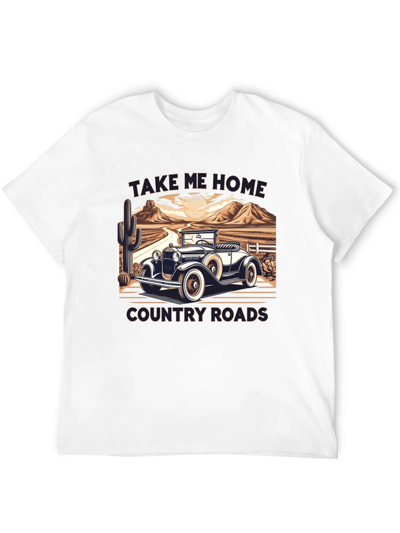 Country Roads Classic Car T-Shirt